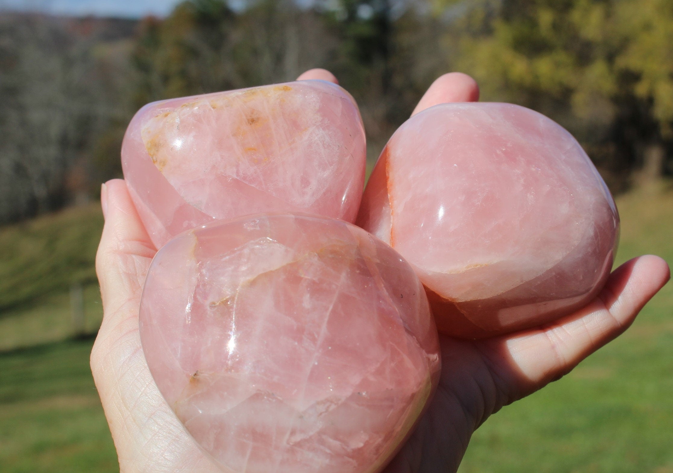 EX Large Polished Rose Quartz Free Form Gemstone, Gemmy Pink Mineral Specimens, Huge Palm Stone, Therapy Stone, Paperweight!