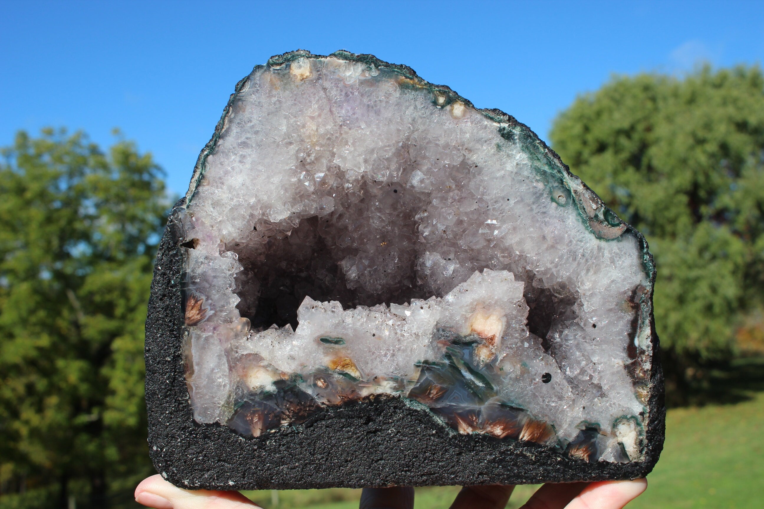 Amethyst Geode Crystal Cathedral, Hollow Geode Cave, Boho Home Décor. 5 lb. 8 oz. Collectible Specimen. FREE Shipping!