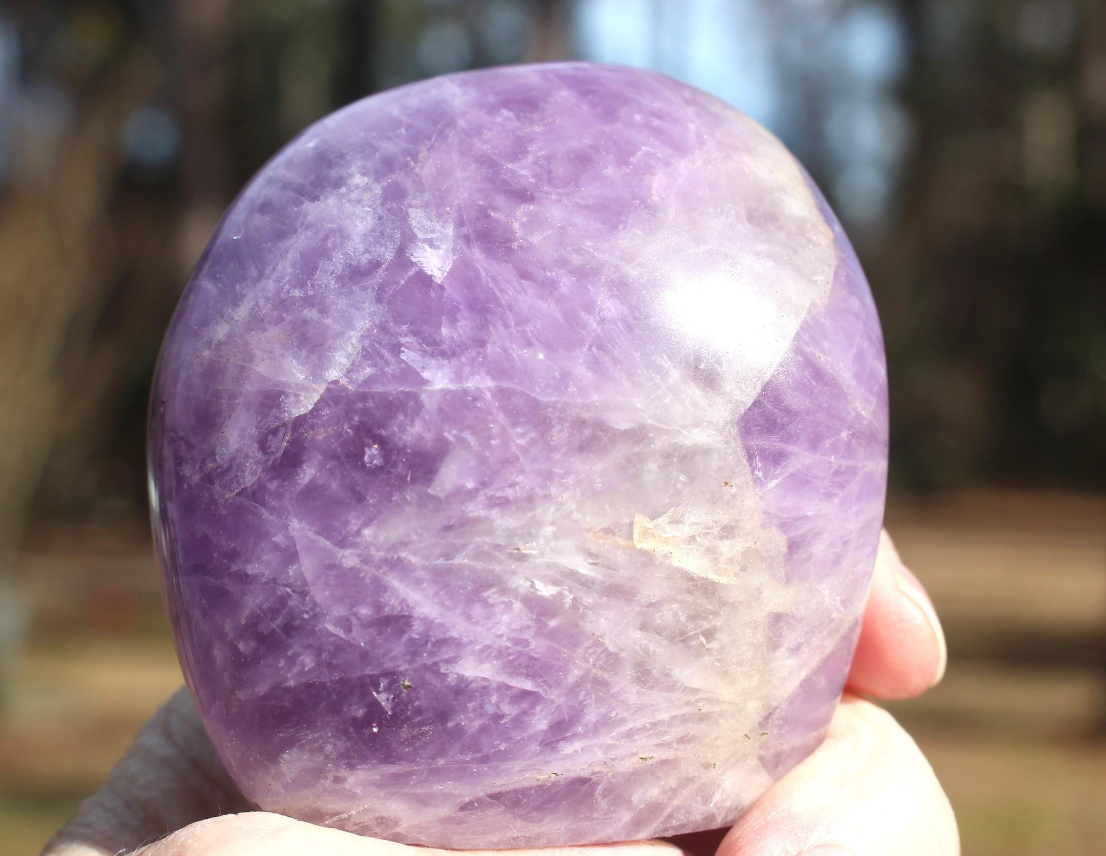 Cape Amethyst Tower Obelisk, Polished Gemstone Specimen, Lavender Color, Self Standing Crystal, Collectible Quality! Hemp Gift Bag.