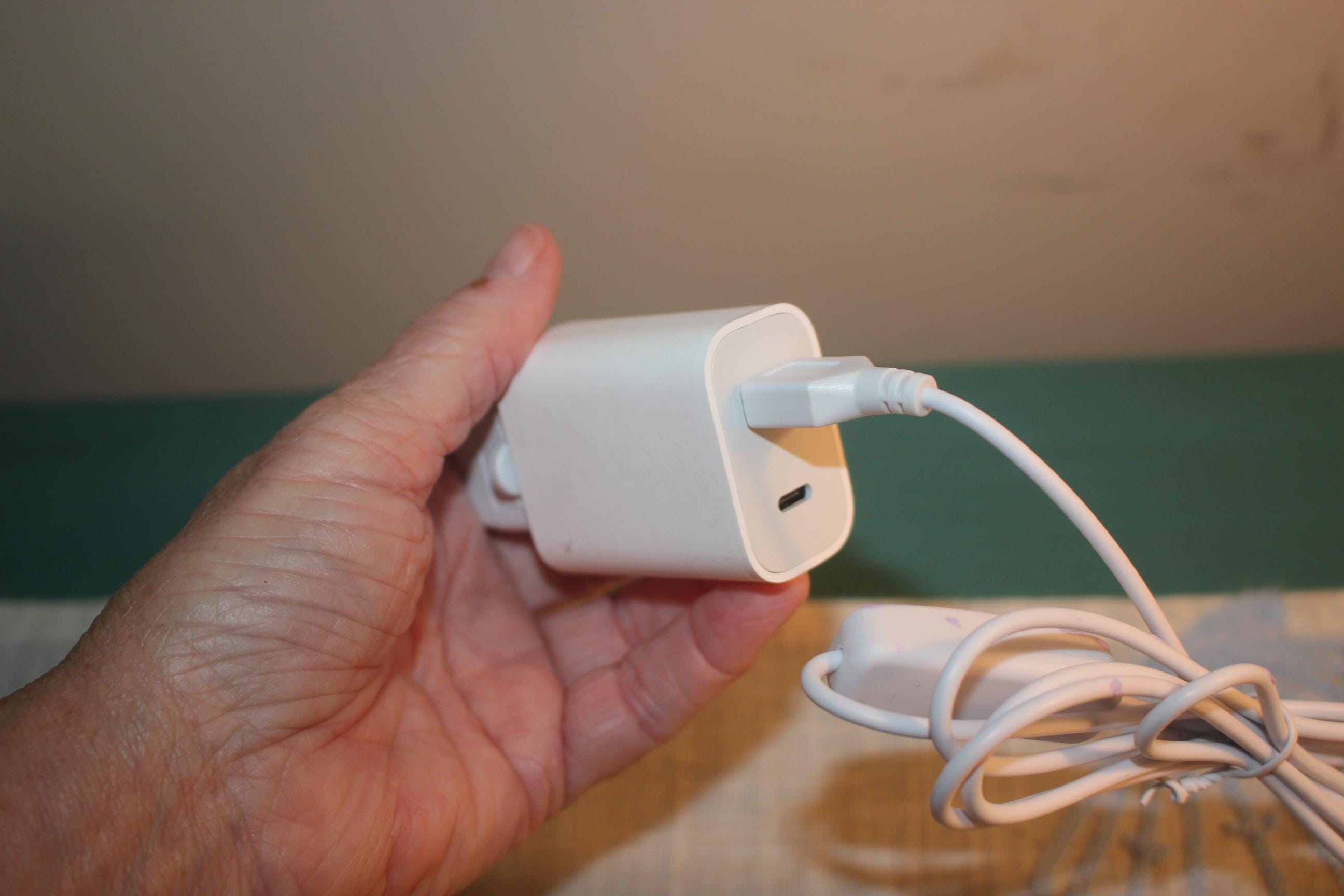 Fluorite Crystal Ball Night Light, Hand Painted Lavender Wooden Frame, LED Nite Lite USB plug. Coastal Home Decor