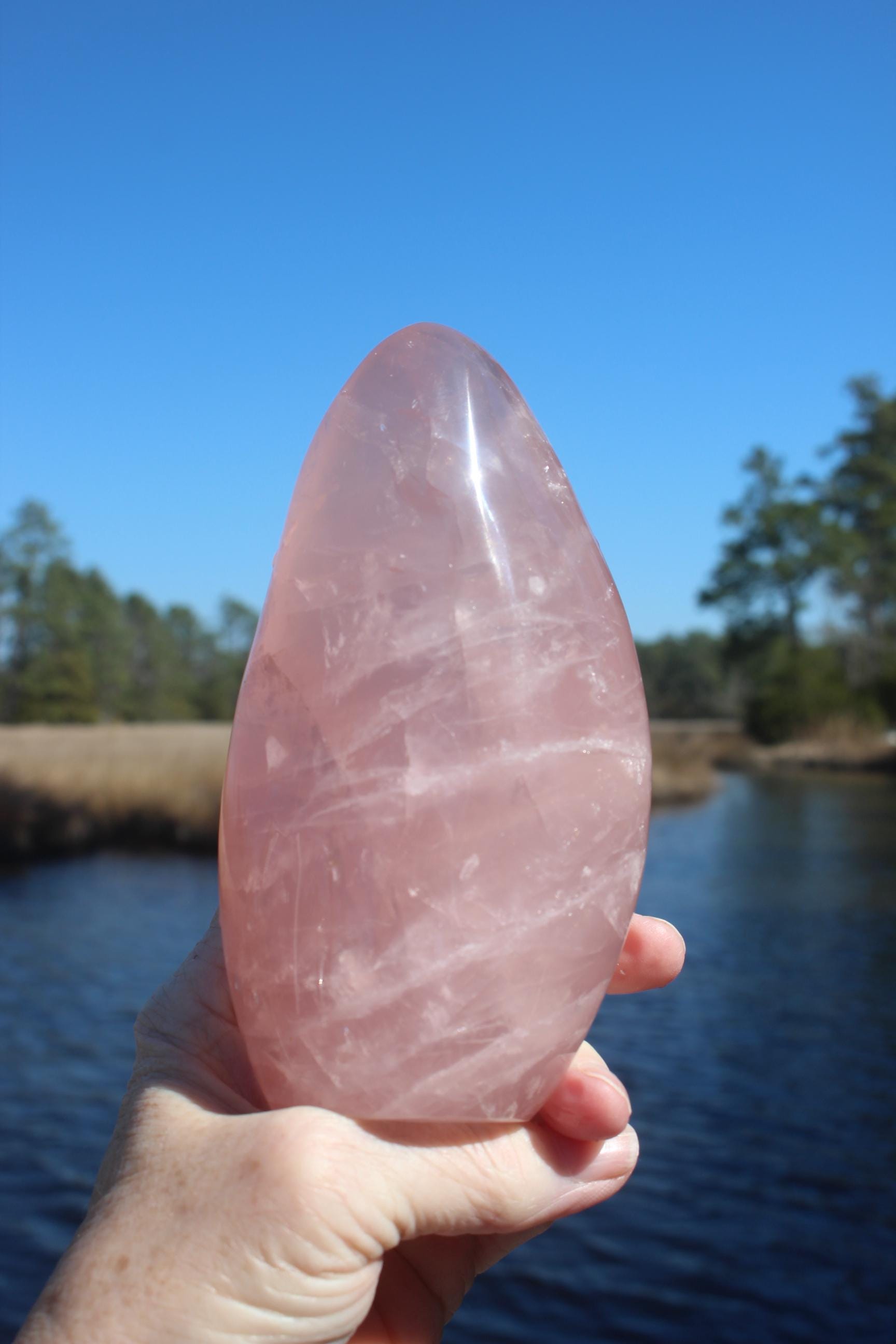 Large Rose Quartz Polished Tower Specimen. Free Form Obelisk for Home Décor.