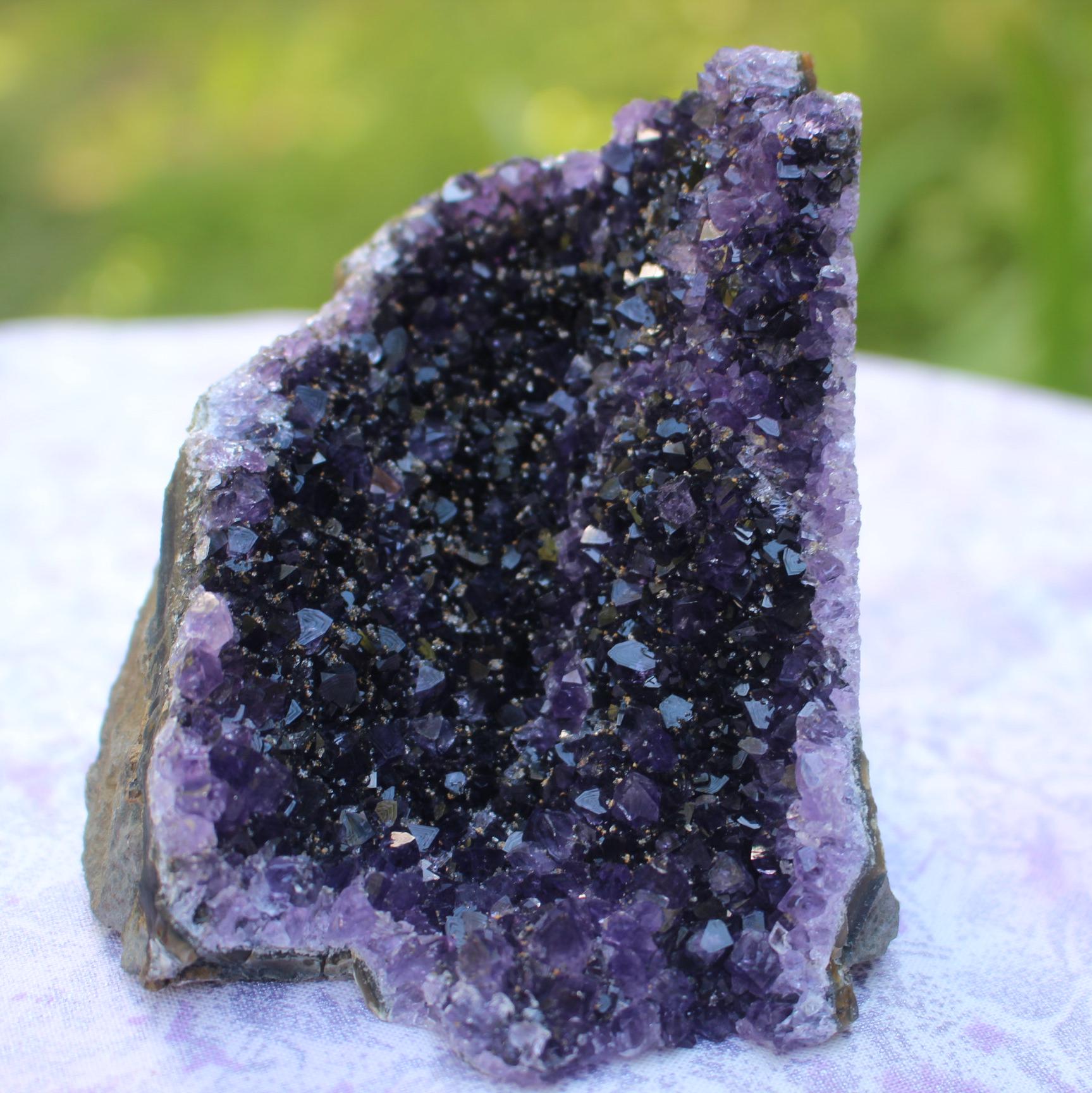 Amethyst Geode Crystal Tower, Purple Self Standing Small Cathedral for Boho Crystal Home-Office Décor, 1 lb. 1oz. Free Shipping!