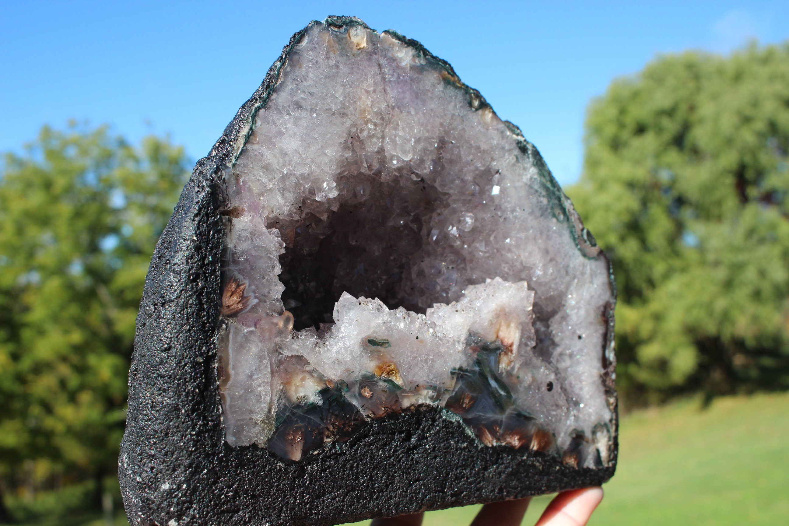 Amethyst Geode Crystal Cathedral, Hollow Geode Cave, Boho Home Décor. 5 lb. 8 oz. Collectible Specimen. FREE Shipping!