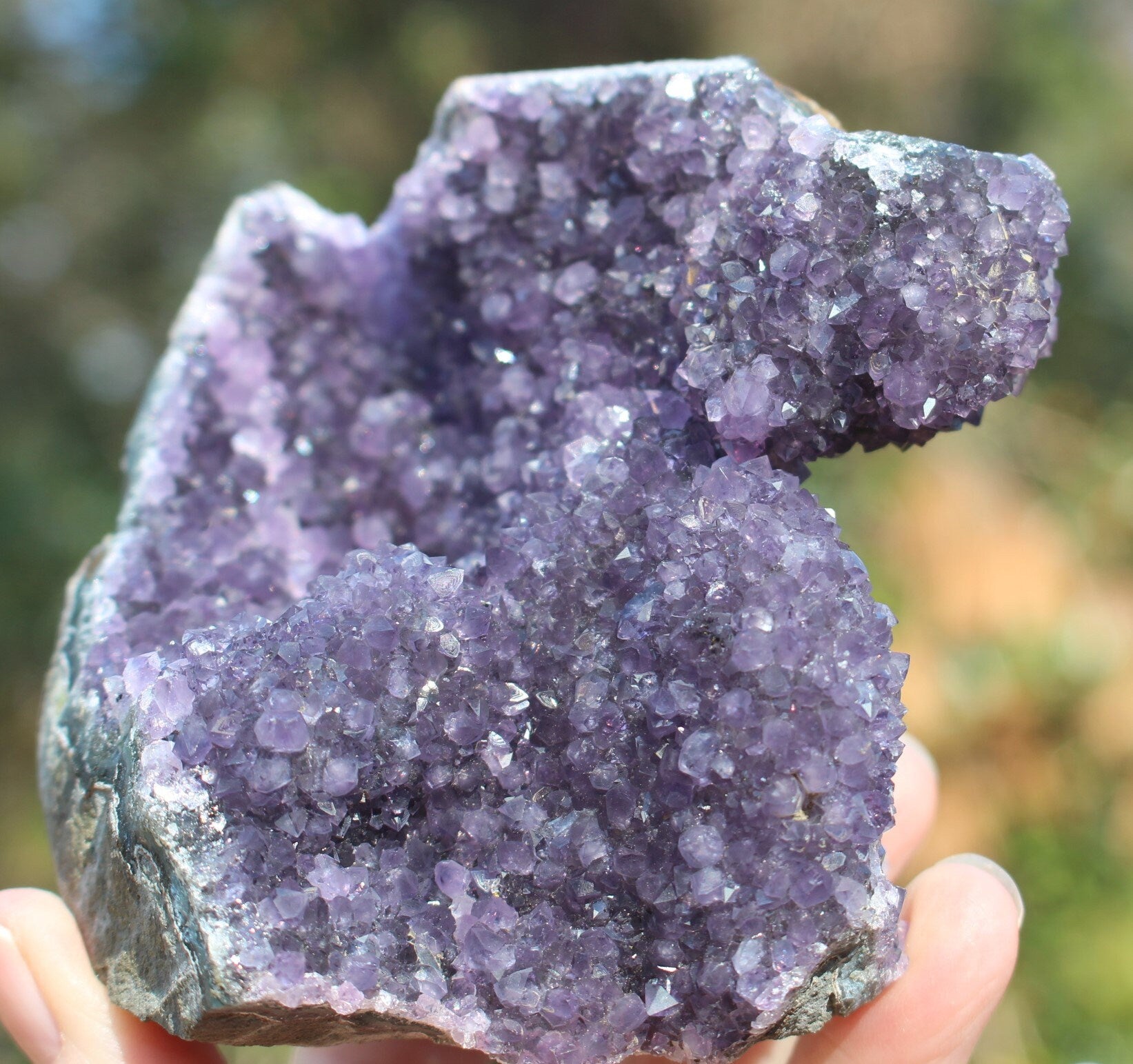 Amethyst Geode Deep Purple Tower Specimen, Free Form with Drusy and Ledges, Boho Home Office Décor, Spa Room Altar,