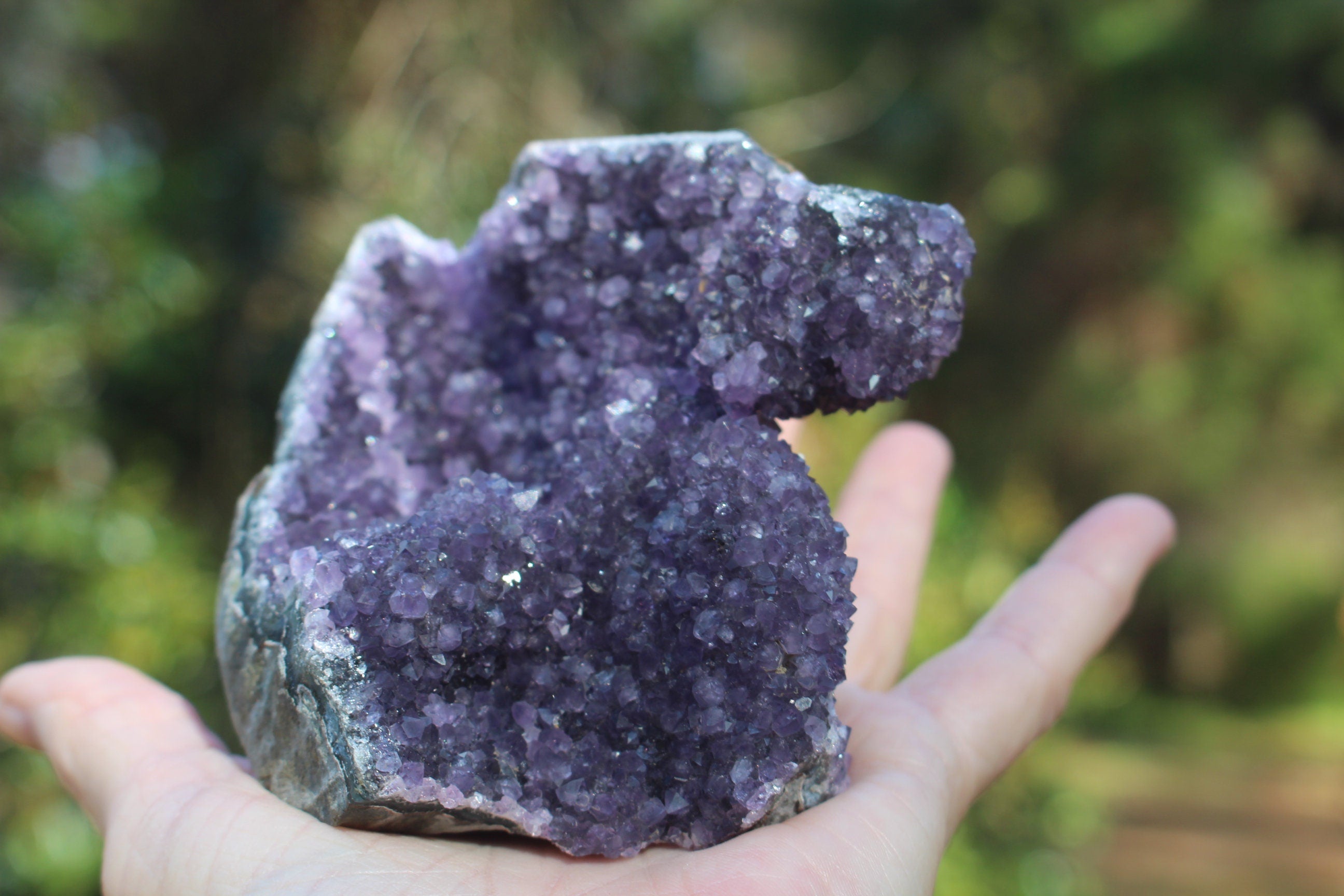 Amethyst Geode Deep Purple Tower Specimen, Free Form with Drusy and Ledges, Boho Home Office Décor, Spa Room Altar,