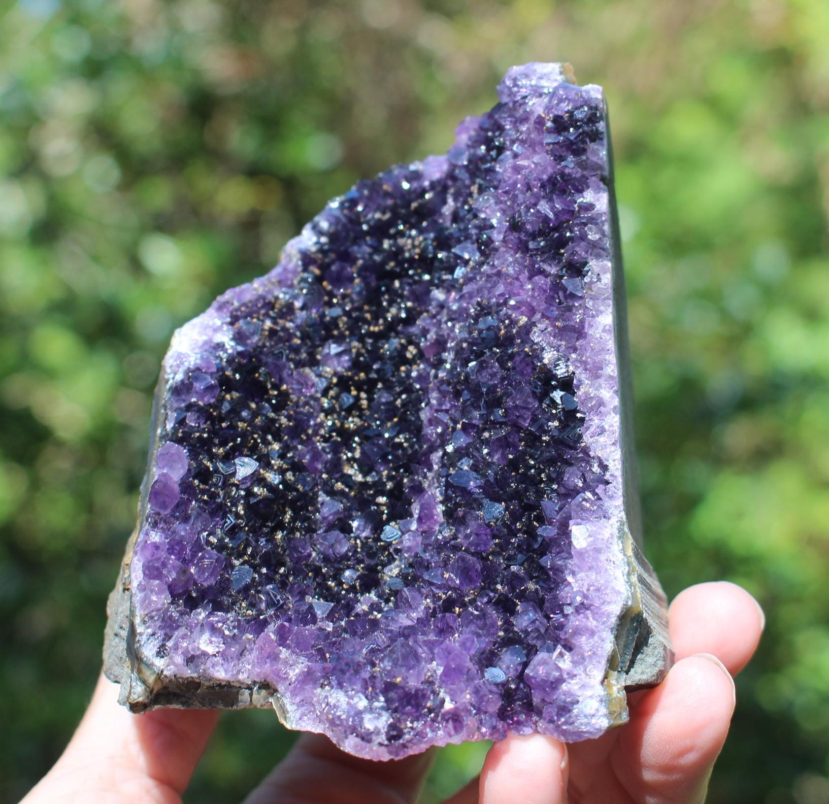 Amethyst Geode Crystal Tower, Purple Self Standing Small Cathedral for Boho Crystal Home-Office Décor, 1 lb. 1oz. Free Shipping!