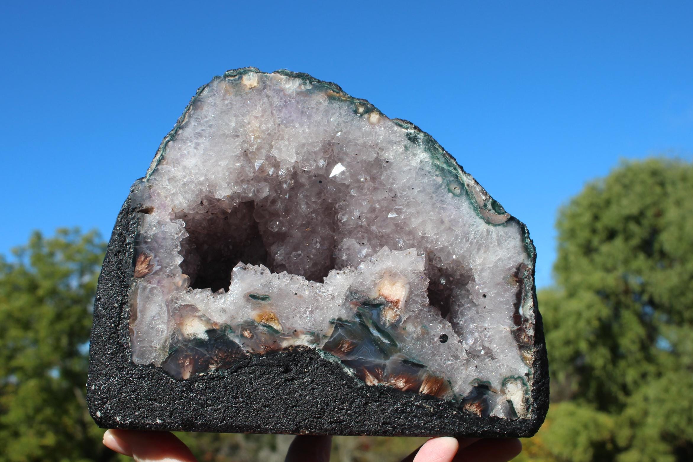 Amethyst Geode Crystal Cathedral, Hollow Geode Cave, Boho Home Décor. 5 lb. 8 oz. Collectible Specimen. FREE Shipping!