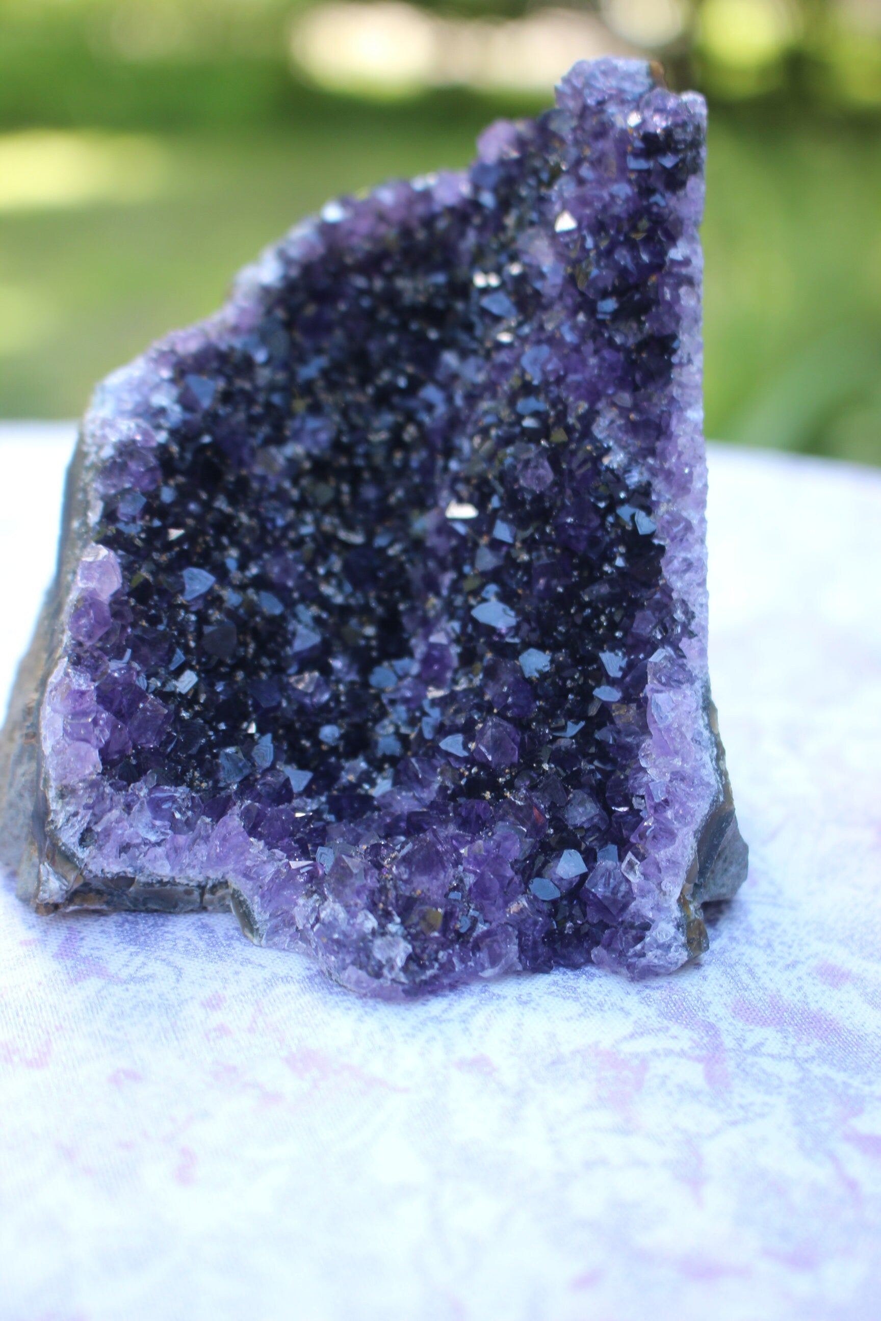 Amethyst Geode Crystal Tower, Purple Self Standing Small Cathedral for Boho Crystal Home-Office Décor, 1 lb. 1oz. Free Shipping!