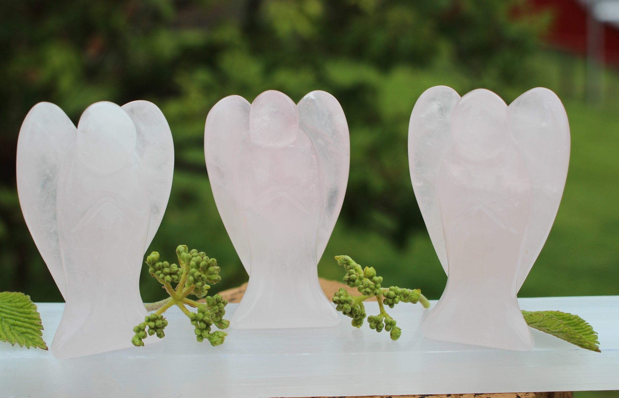 Rose Quartz Guardian Angel, 2 in Crystal Figurine, Pink Protection Stone, Keepsake Memento, Comfort, Love- Devotion