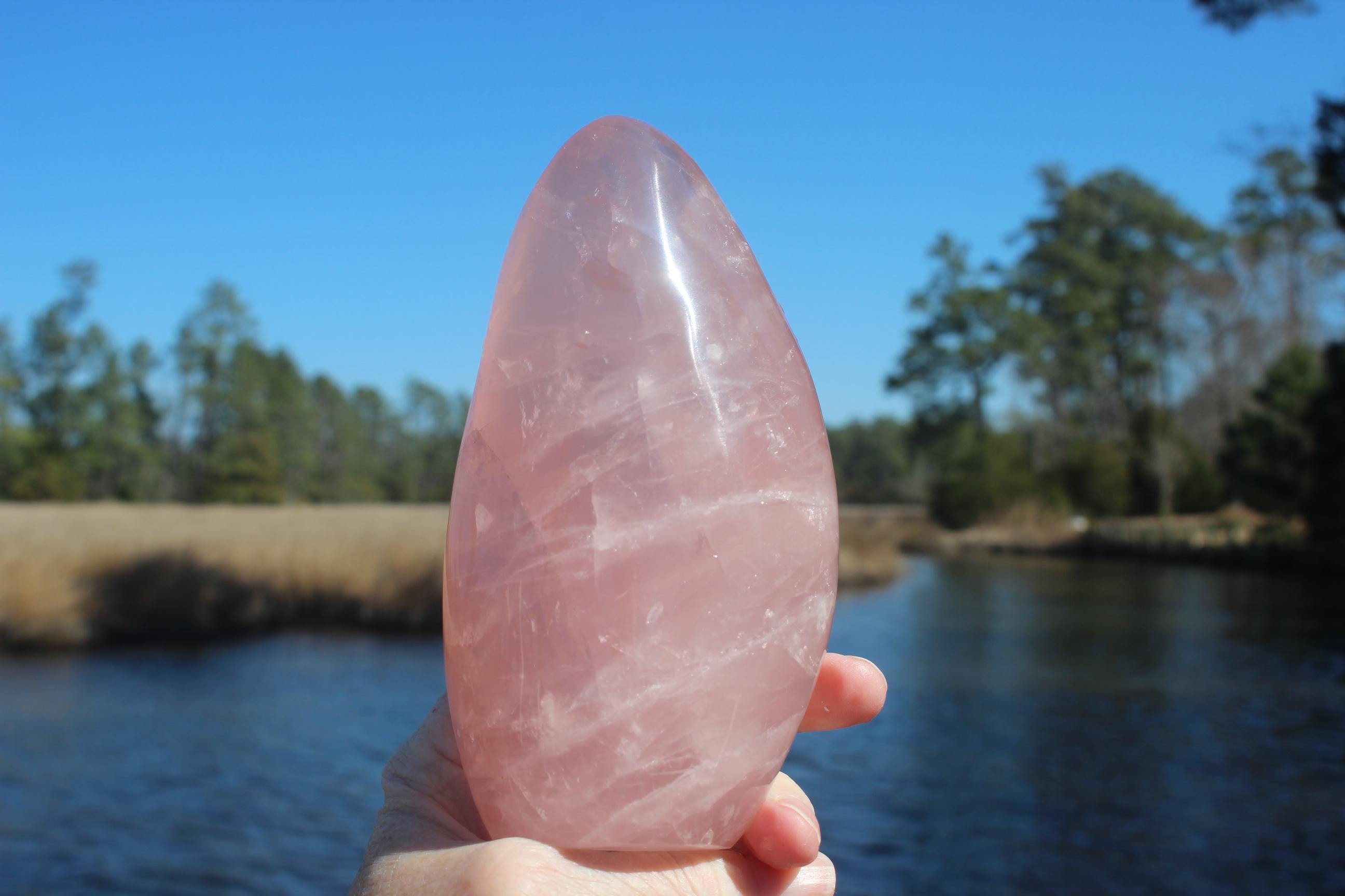 Large Rose Quartz Polished Tower Specimen. Free Form Obelisk for Home Décor.