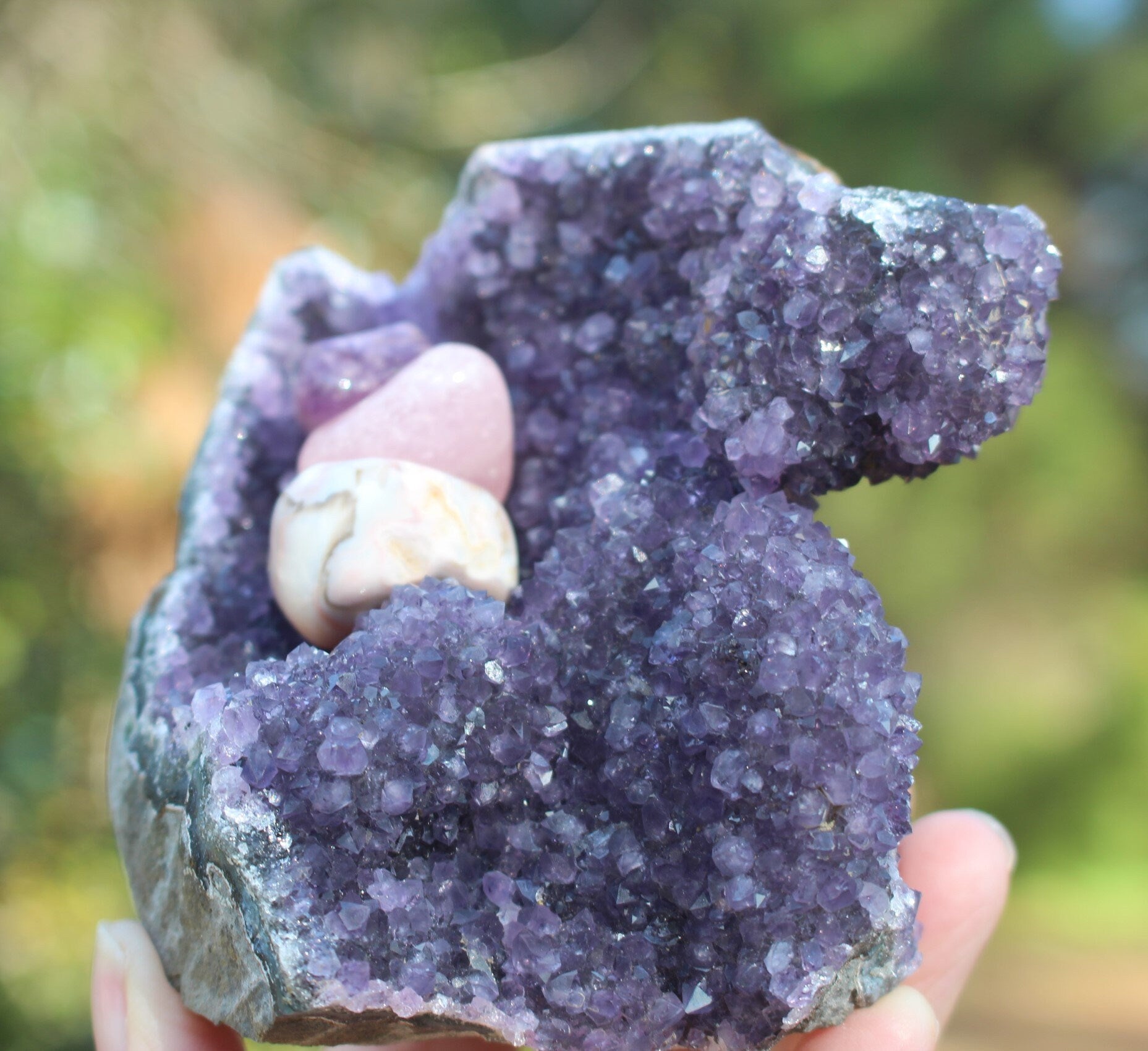 Amethyst Geode Deep Purple Tower Specimen, Free Form with Drusy and Ledges, Boho Home Office Décor, Spa Room Altar,