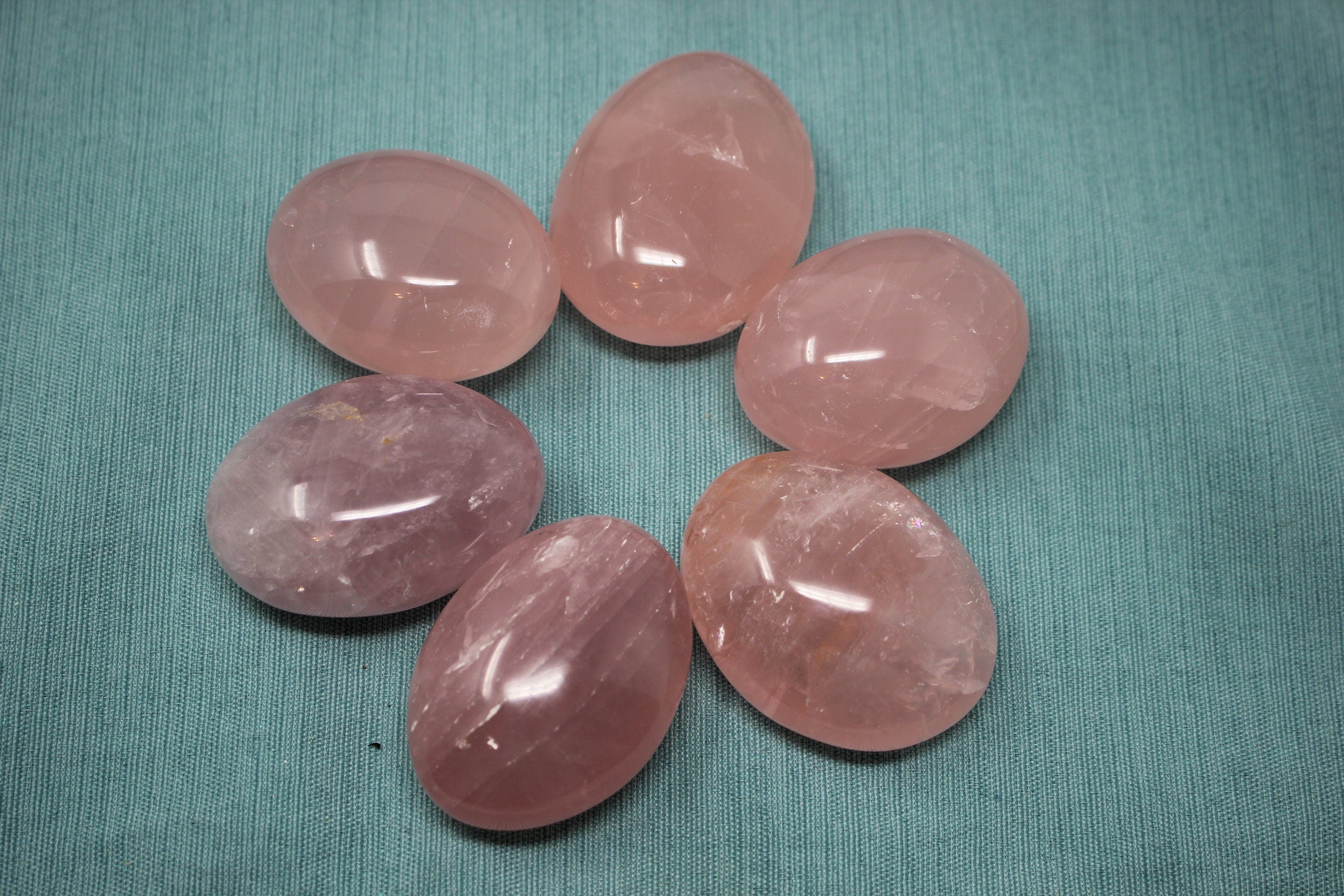 Rose Quartz Palm Stone, Meditation Stone, Puffy Rose Quartz Gallet, Large Pocket Stone- Nice Color & Polish.