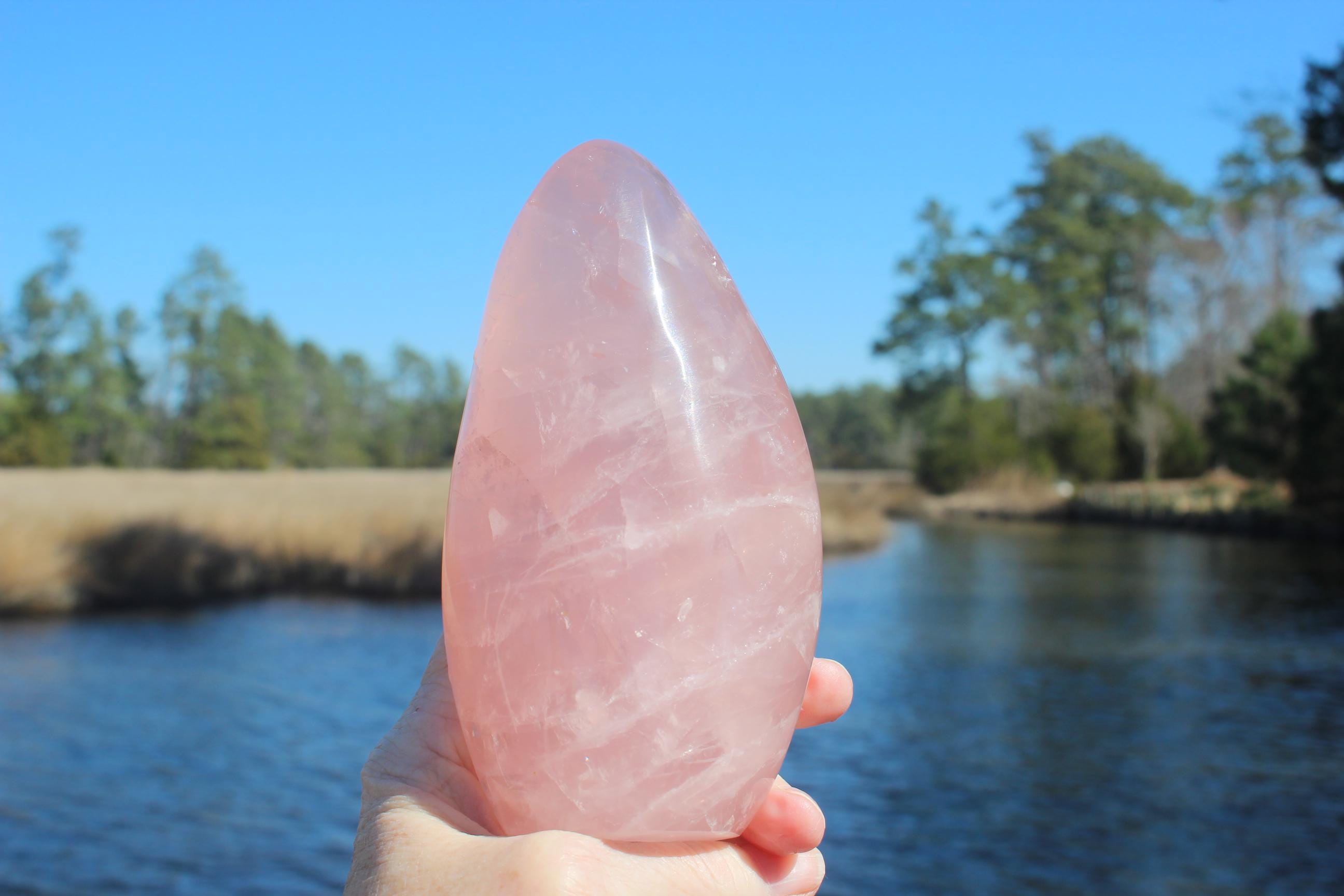 Large Rose Quartz Polished Tower Specimen. Free Form Obelisk for Home Décor.