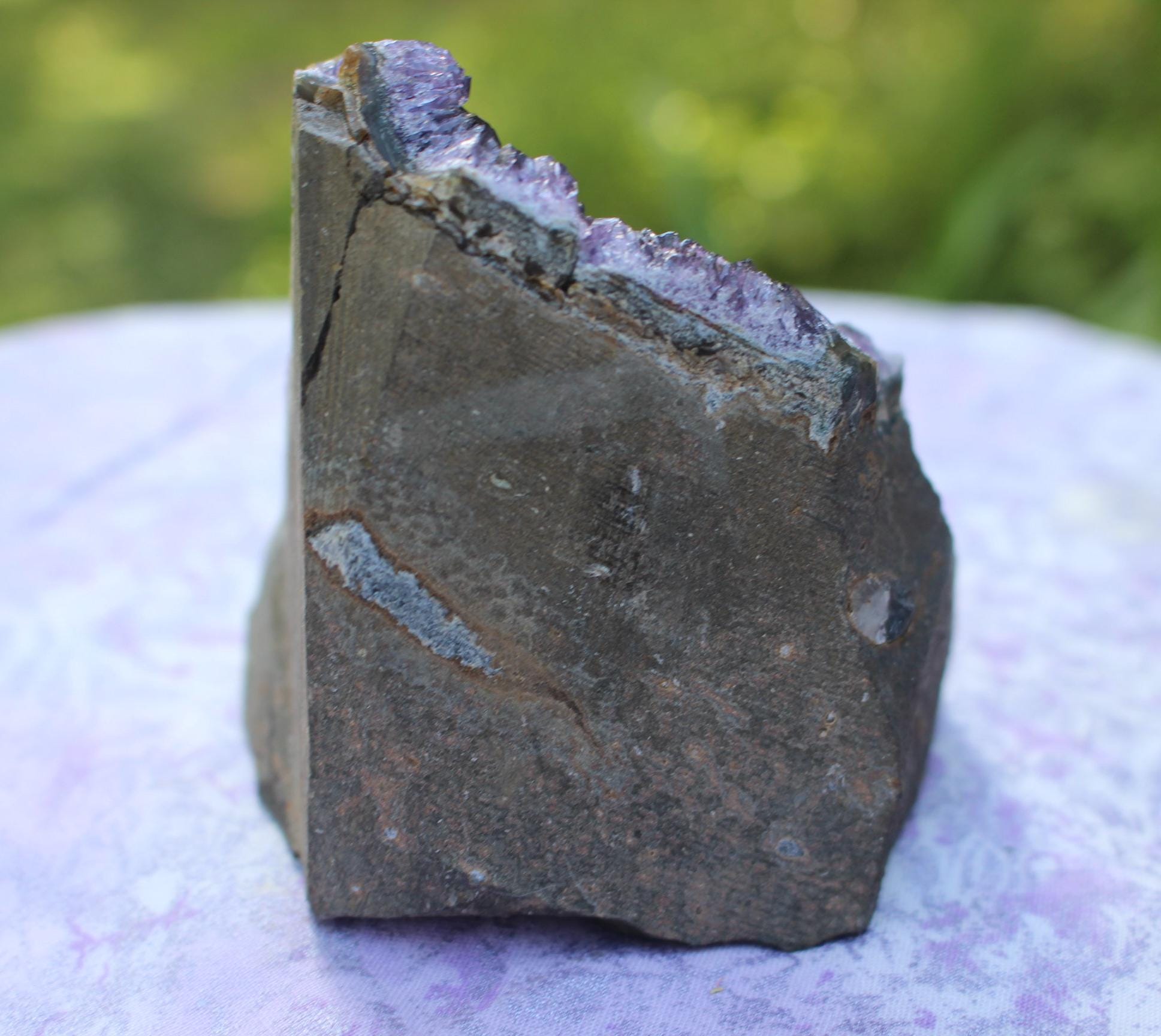 Amethyst Geode Crystal Tower, Purple Self Standing Small Cathedral for Boho Crystal Home-Office Décor, 1 lb. 1oz. Free Shipping!