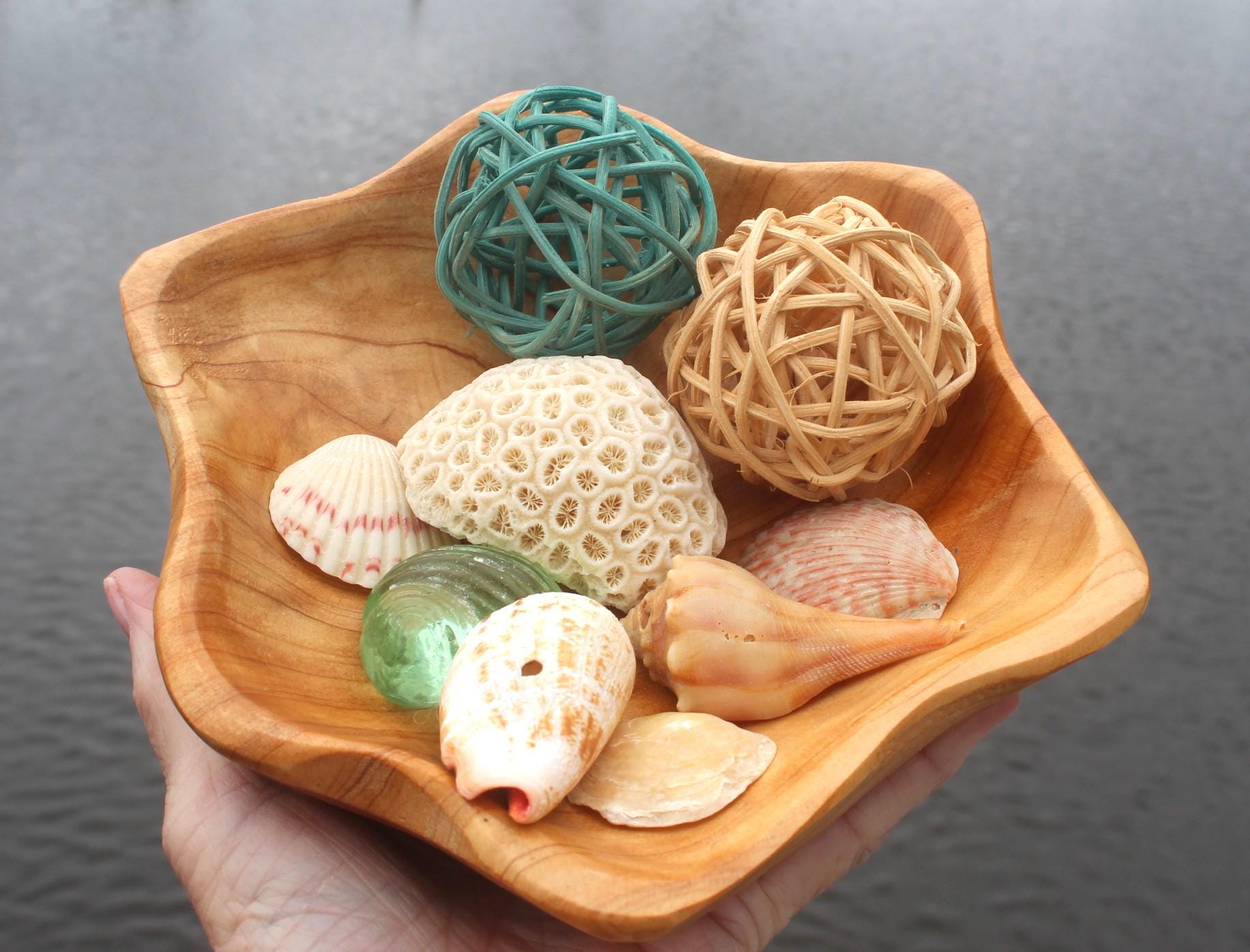 Hand Carved Wooden Bowls, Star Shaped Sustainably Harvested Wood, Fruit, Bread or Trinket Bowl