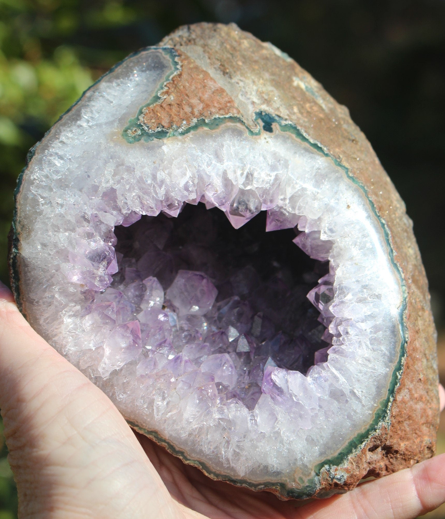 Amethyst Geode Crystal Cave, Large Hollow Geode Crystal Specimen. Deep cave, Boho Home Office Décor, Free Insured Priority Mail Shipping