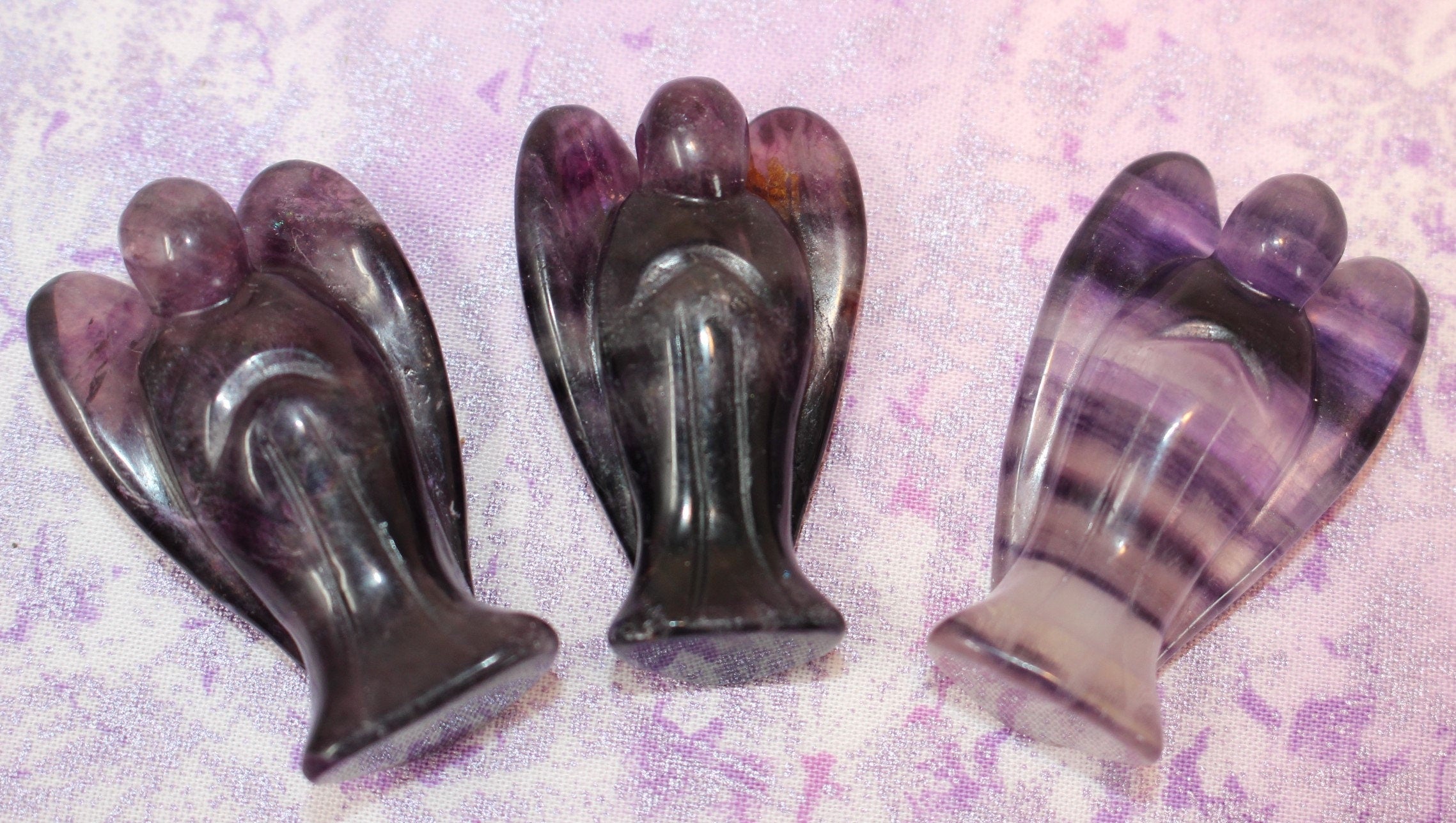 Fluorite Guardian Angel Crystal Figurine, Protection Stone. Pocket Angel, 2 inch Healing Stature.