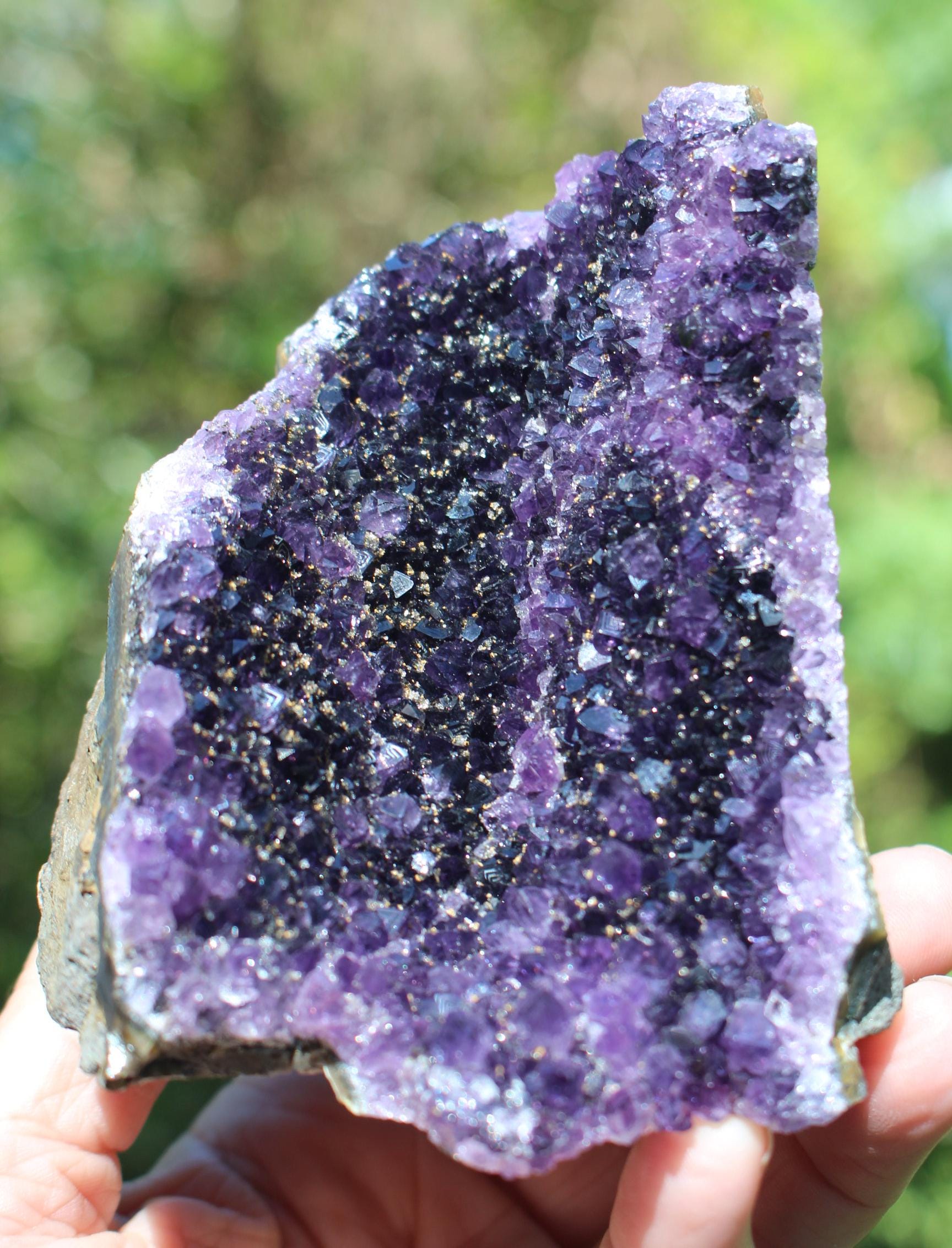 Amethyst Geode Crystal Tower, Purple Self Standing Small Cathedral for Boho Crystal Home-Office Décor, 1 lb. 1oz. Free Shipping!
