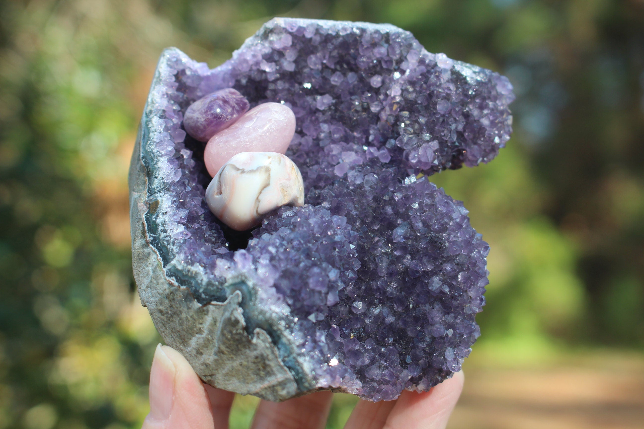 Amethyst Geode Deep Purple Tower Specimen, Free Form with Drusy and Ledges, Boho Home Office Décor, Spa Room Altar,
