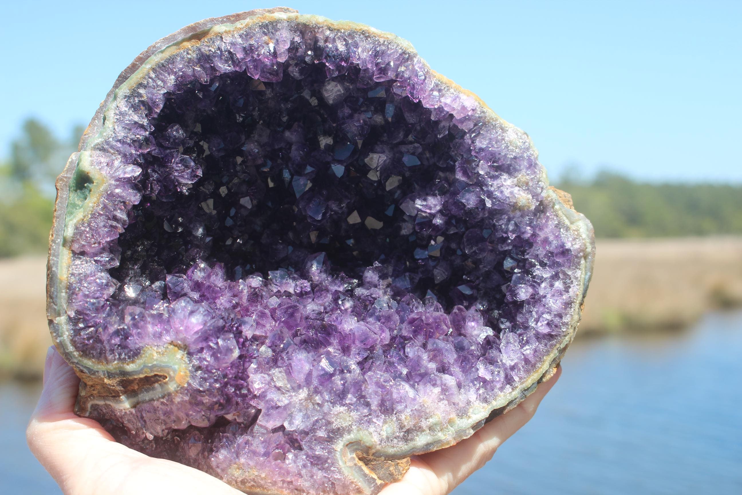 Amethyst Geode Crystal Bowl. Large Amethyst Cluster, Beautifully Shaped- Raw Purple Amethyst Specimen, Boho Crystal Home Décor,