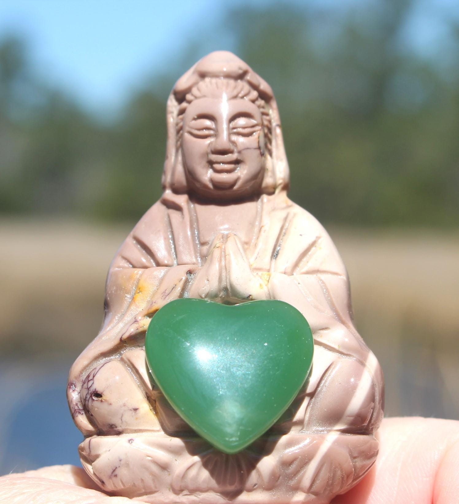 Crystal Moss Terrarium Box With Large Quan Yin Carving, Spirit Filled Glass Altar Box, Handmade Rose Quartz Reflection Gift Box Collectible.