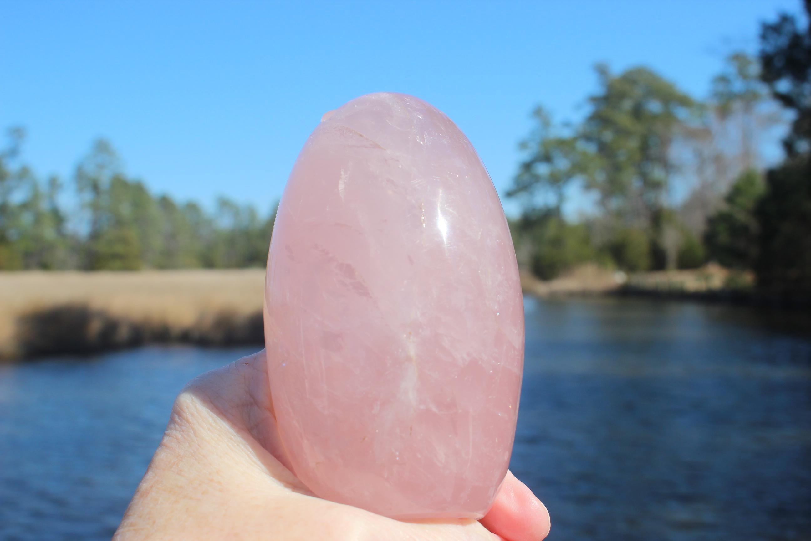 Tall Rose Quartz Tower Obelisk Specimen. Polished Rose Free Form Gemstone, Gemmy Pink Crystal, Self Standing, Meditation Spa Rooms.