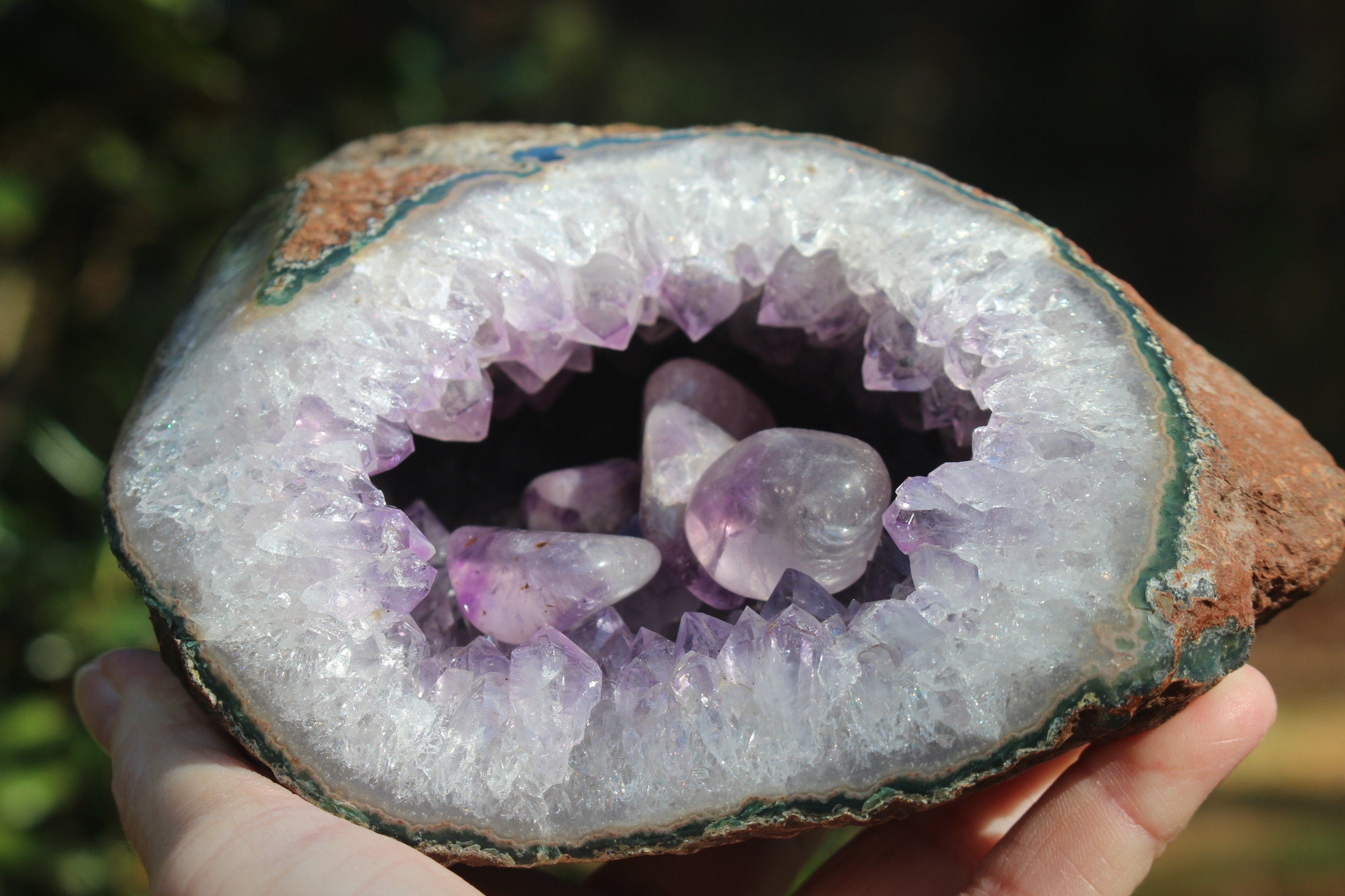 Amethyst Geode Crystal Cave, Large Hollow Geode Crystal Specimen. Deep cave, Boho Home Office Décor, Free Insured Priority Mail Shipping