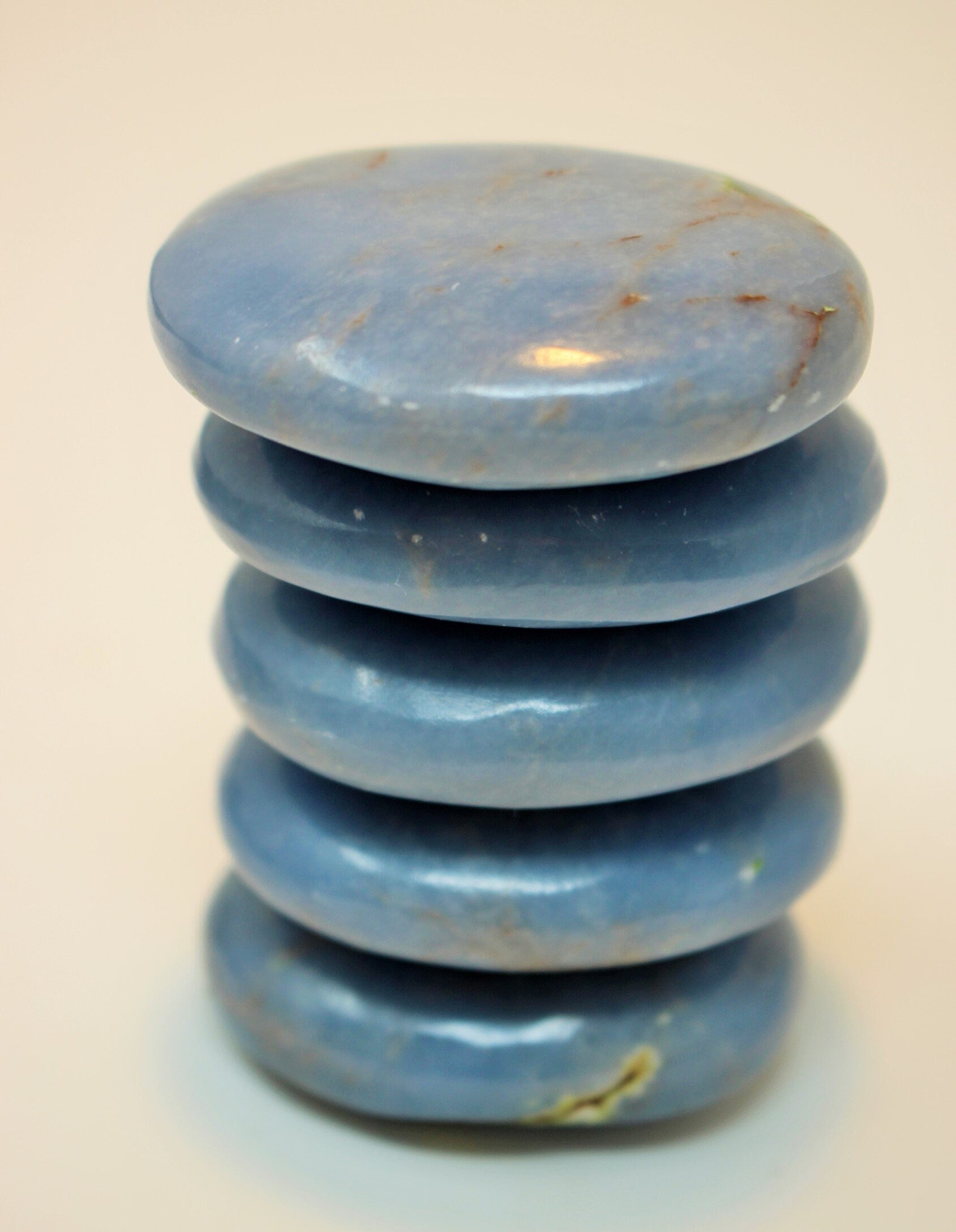Angelite Palm Stone, Meditation Crystal, Peruvian Anhydrite, Natural Blue Color Gemstone, Altars, Grids, Mandalas!