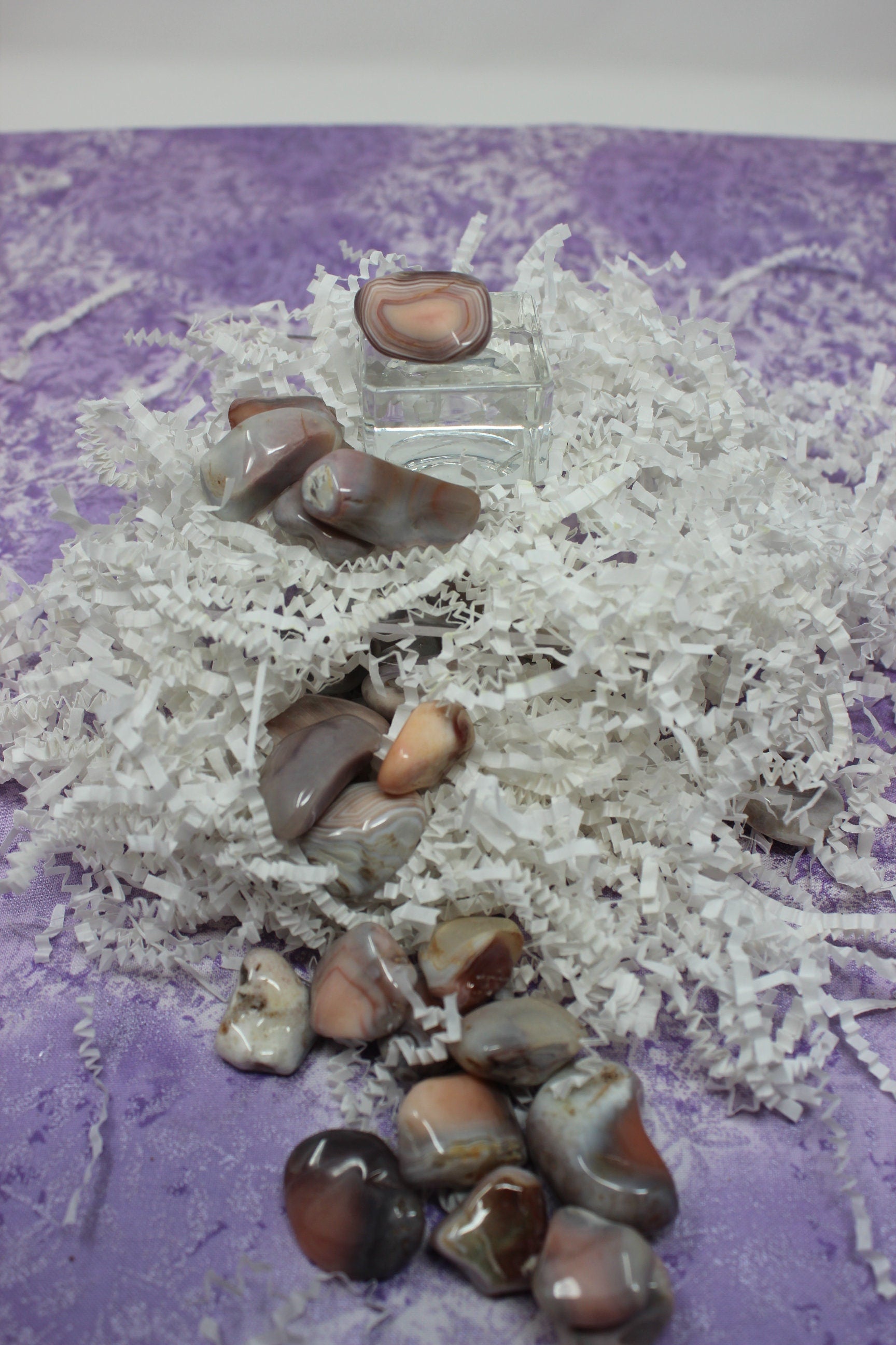 Pink Botswana Agate Nuggets, Four Polished Pebble Gemstones.