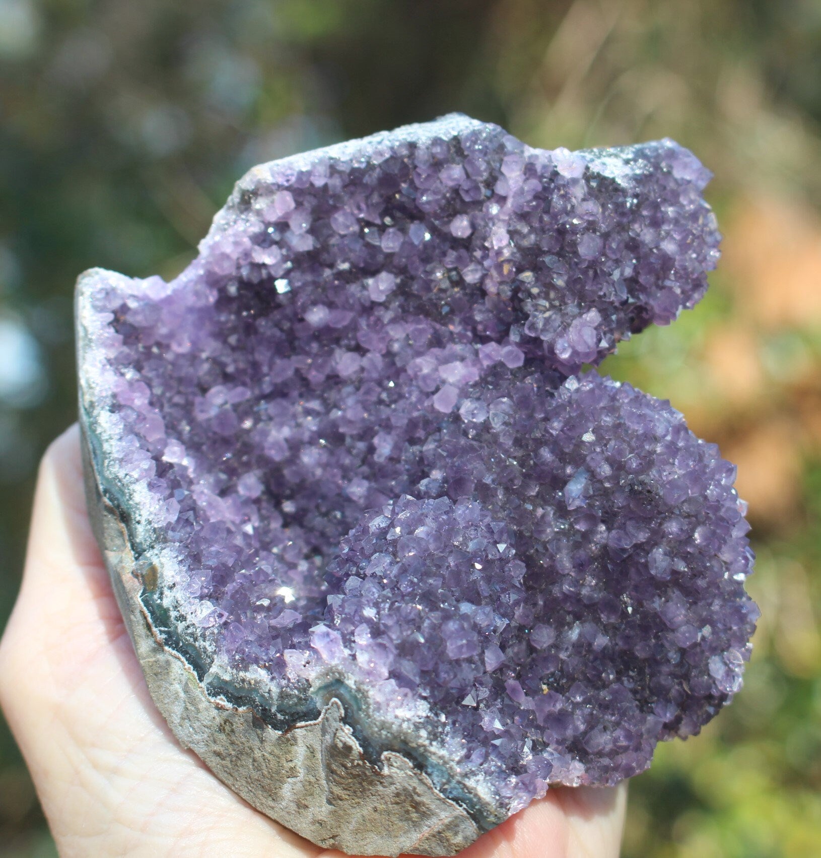 Amethyst Geode Deep Purple Tower Specimen, Free Form with Drusy and Ledges, Boho Home Office Décor, Spa Room Altar,