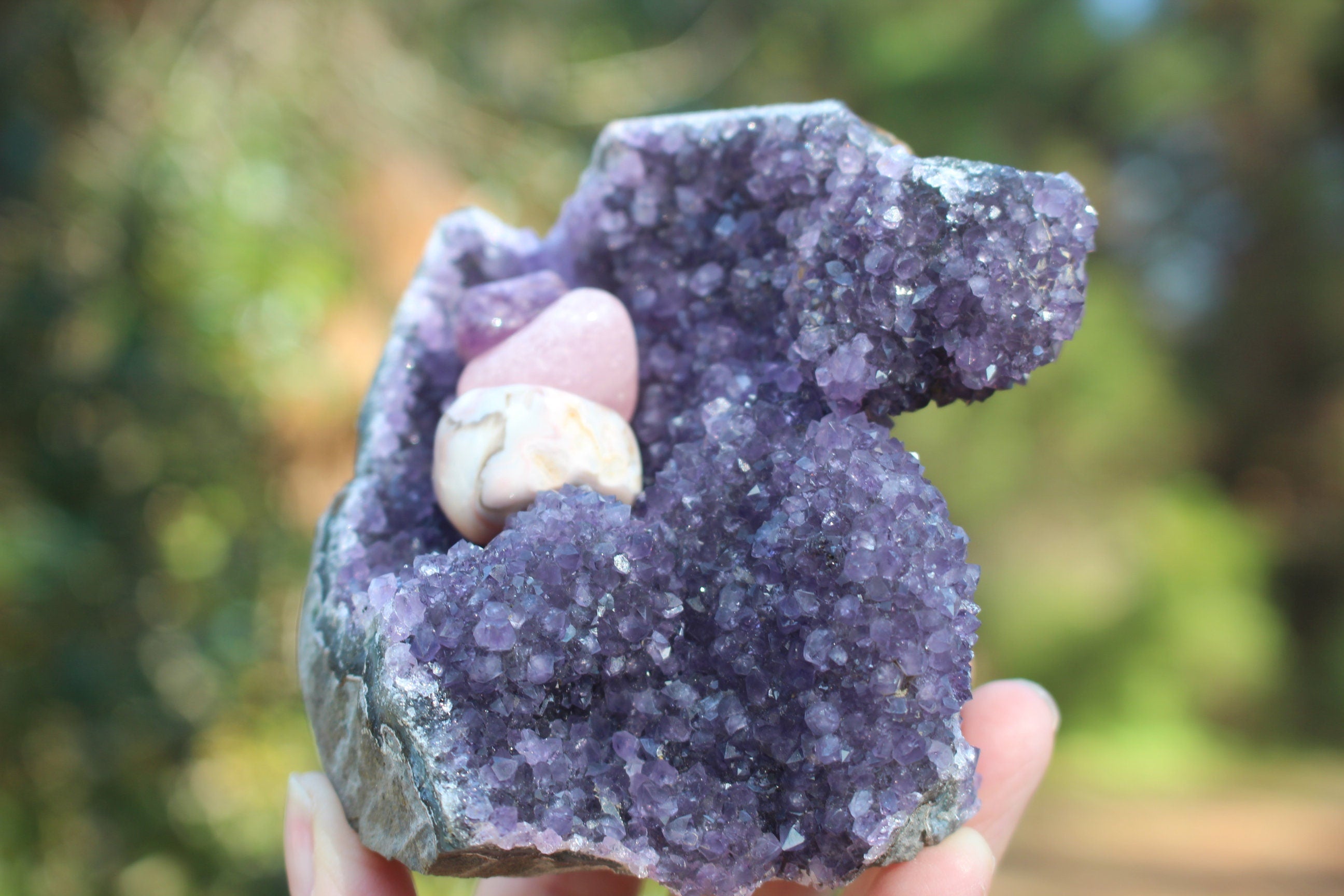 Amethyst Geode Deep Purple Tower Specimen, Free Form with Drusy and Ledges, Boho Home Office Décor, Spa Room Altar,