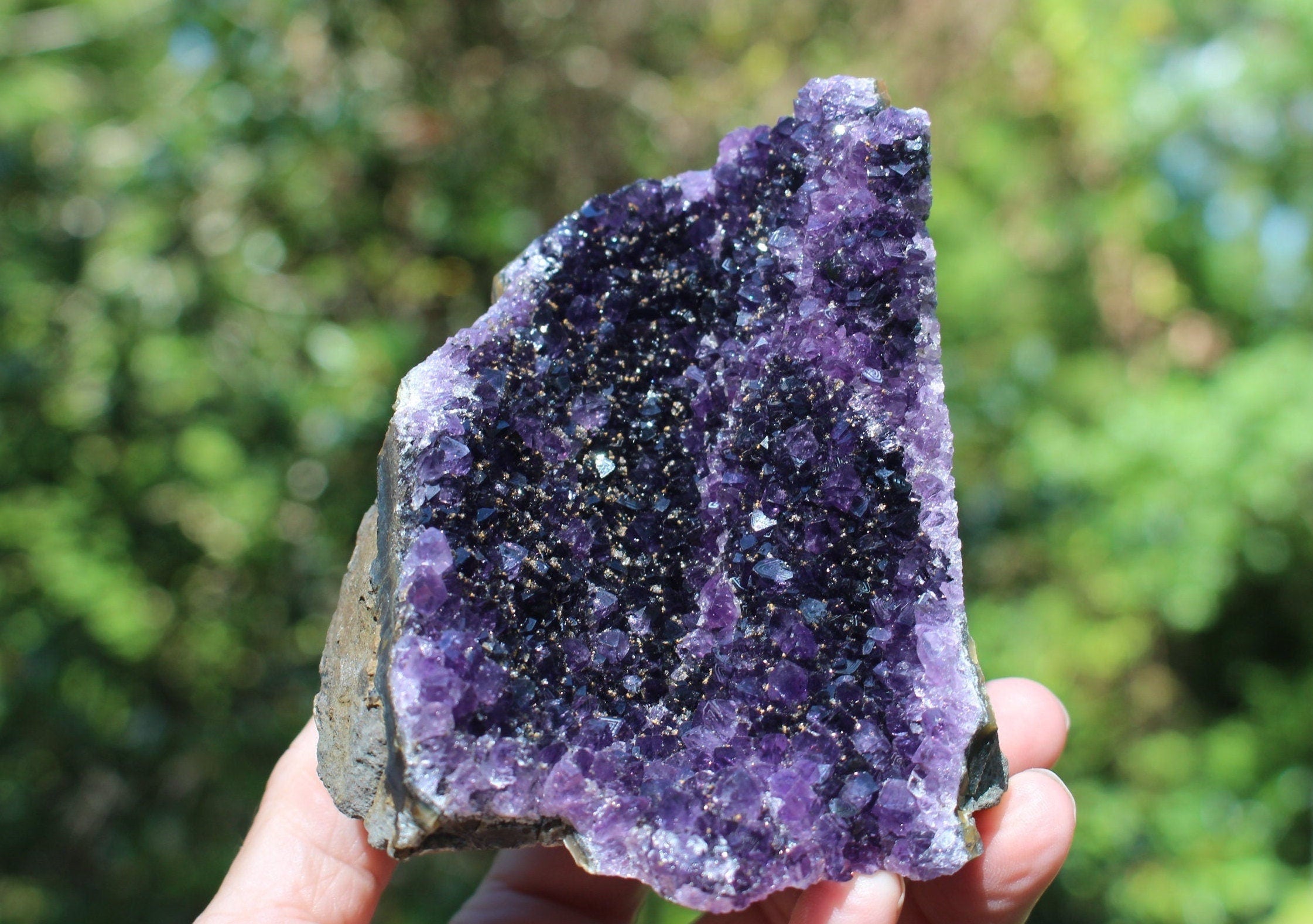 Amethyst Geode Crystal Tower, Purple Self Standing Small Cathedral for Boho Crystal Home-Office Décor, 1 lb. 1oz. Free Shipping!
