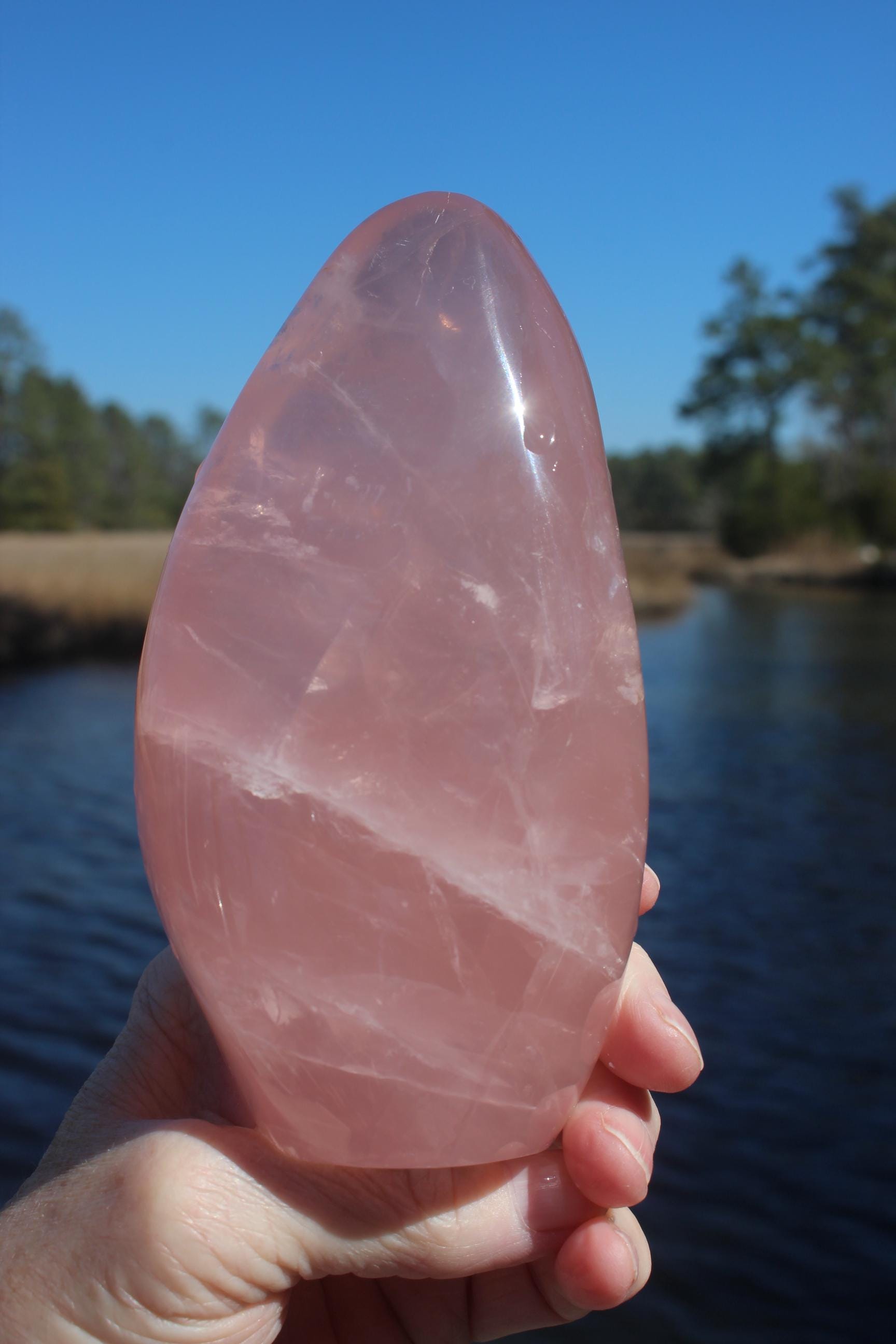 Large Rose Quartz Polished Tower Specimen. Free Form Obelisk for Home Décor.