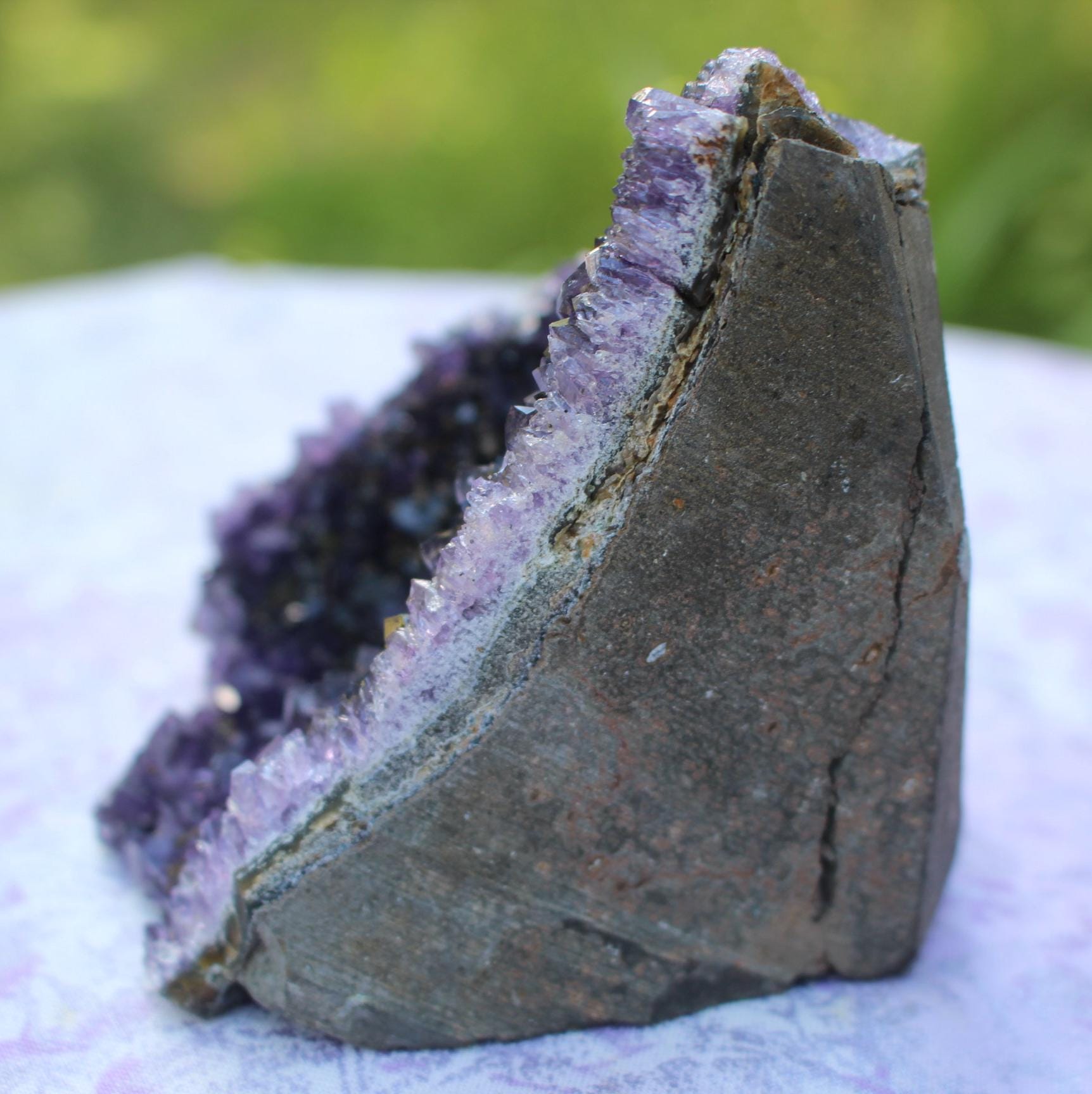 Amethyst Geode Crystal Tower, Purple Self Standing Small Cathedral for Boho Crystal Home-Office Décor, 1 lb. 1oz. Free Shipping!