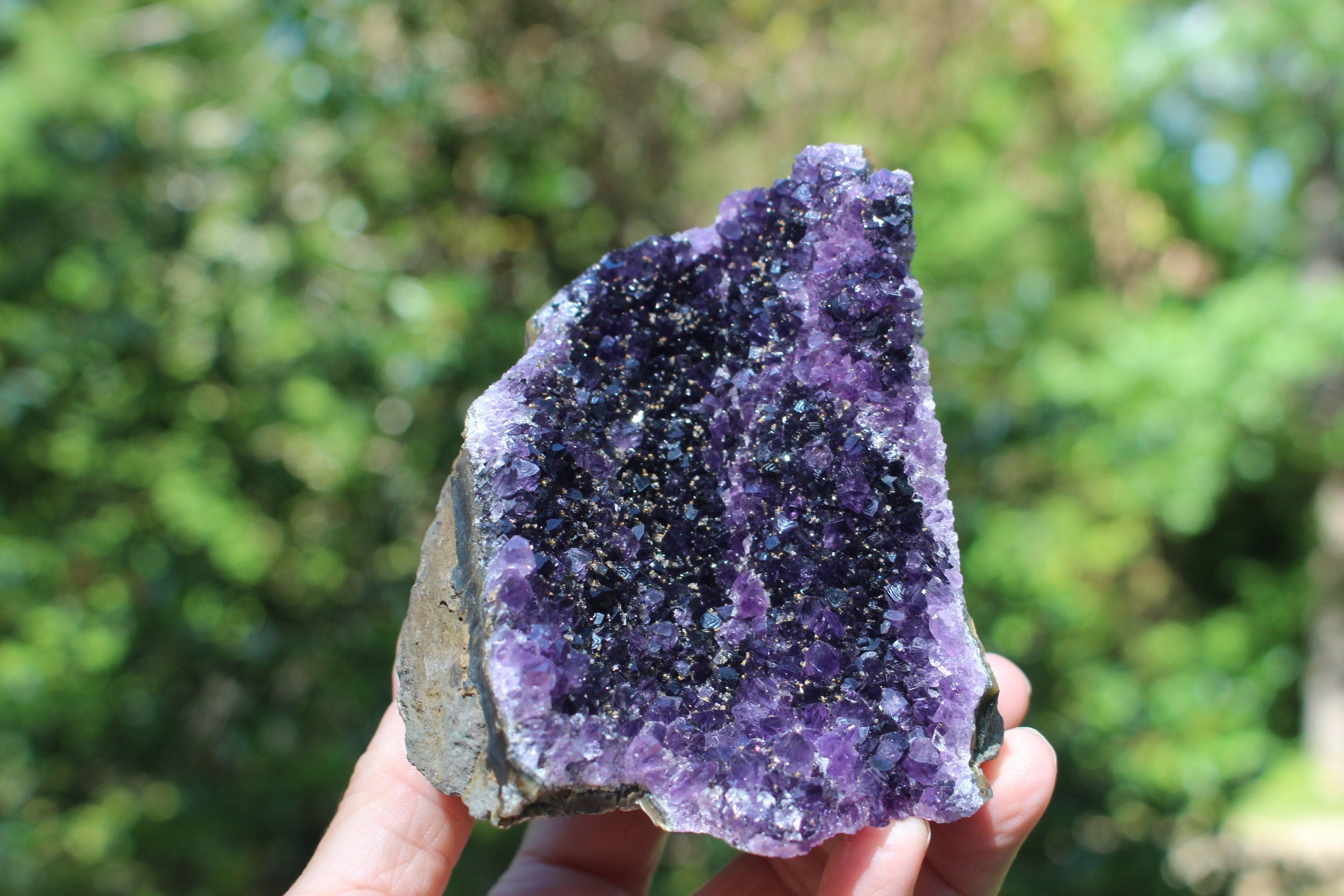 Amethyst Geode Crystal Tower, Purple Self Standing Small Cathedral for Boho Crystal Home-Office Décor, 1 lb. 1oz. Free Shipping!