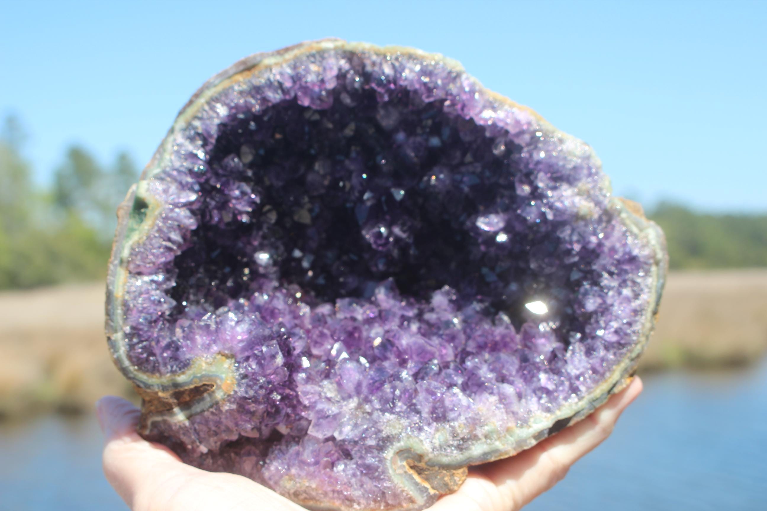 Amethyst Geode Crystal Bowl. Large Amethyst Cluster, Beautifully Shaped- Raw Purple Amethyst Specimen, Boho Crystal Home Décor,