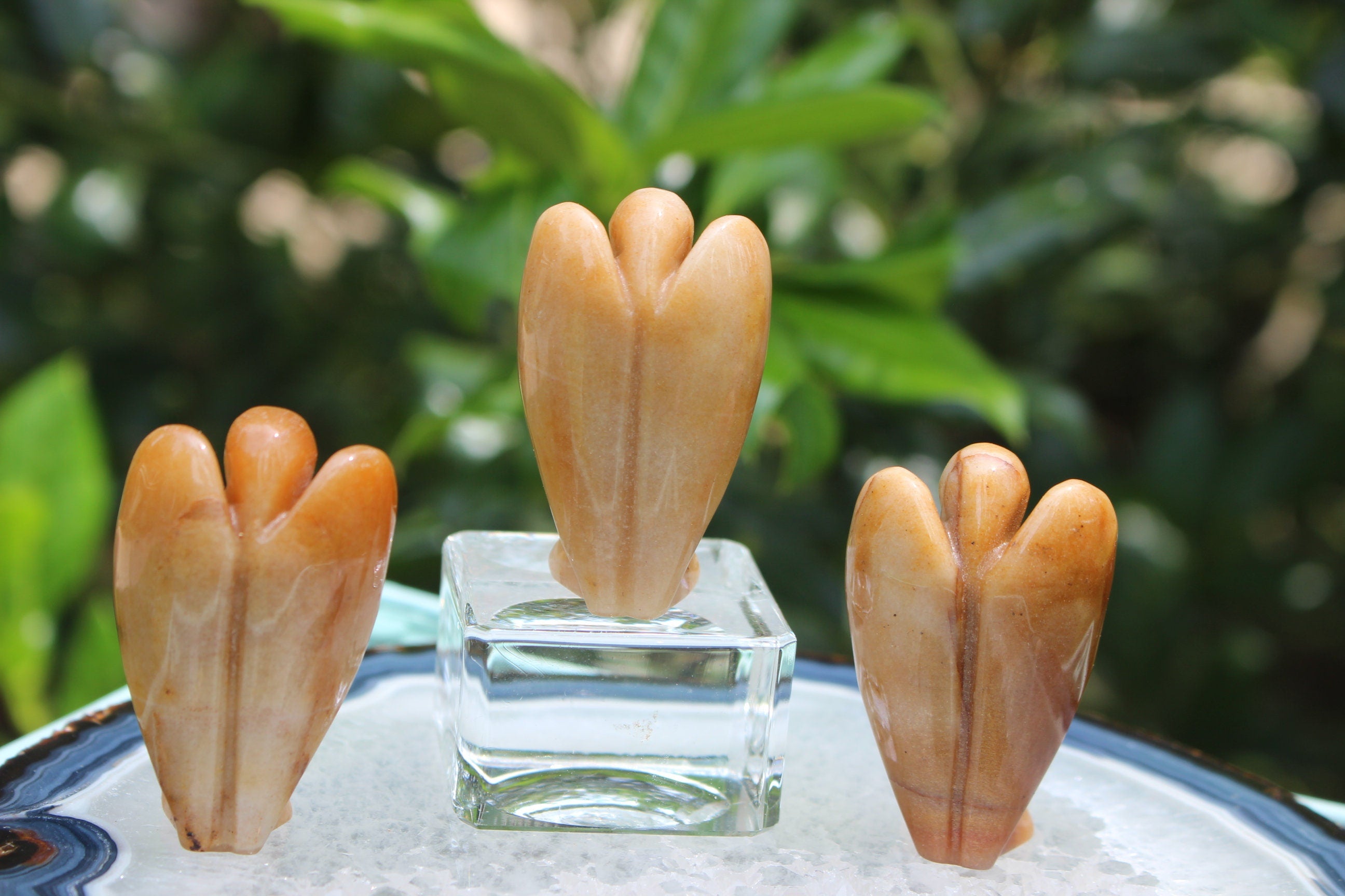 Honey Moonstone Guardian Angel, Crystal Protection Figurine, Keepsake- Comfort -Joy, Loss, Bereavement. Pocket Angel. Stocking Stuffer