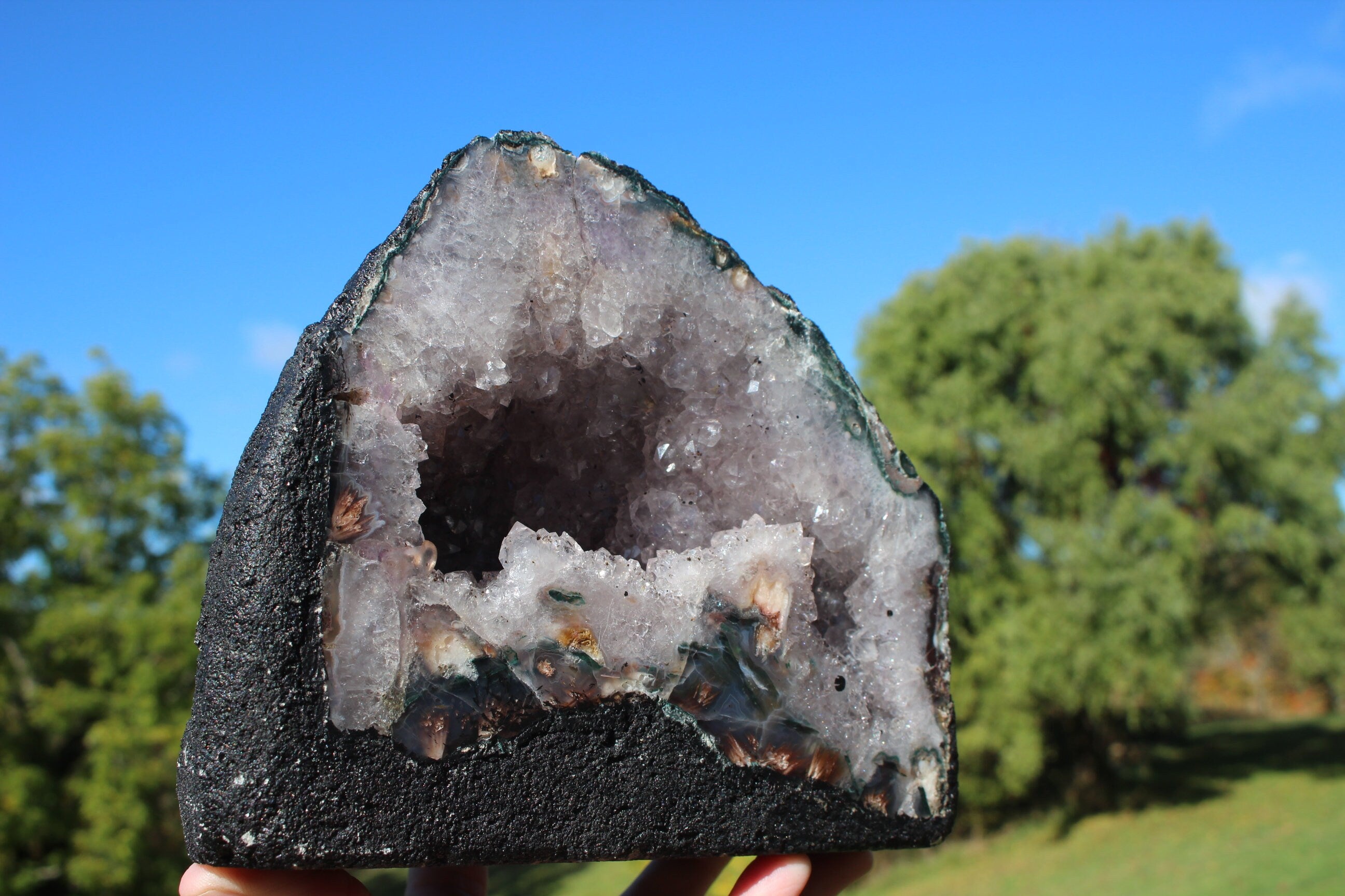 Amethyst Geode Crystal Cathedral, Hollow Geode Cave, Boho Home Décor. 5 lb. 8 oz. Collectible Specimen. FREE Shipping!