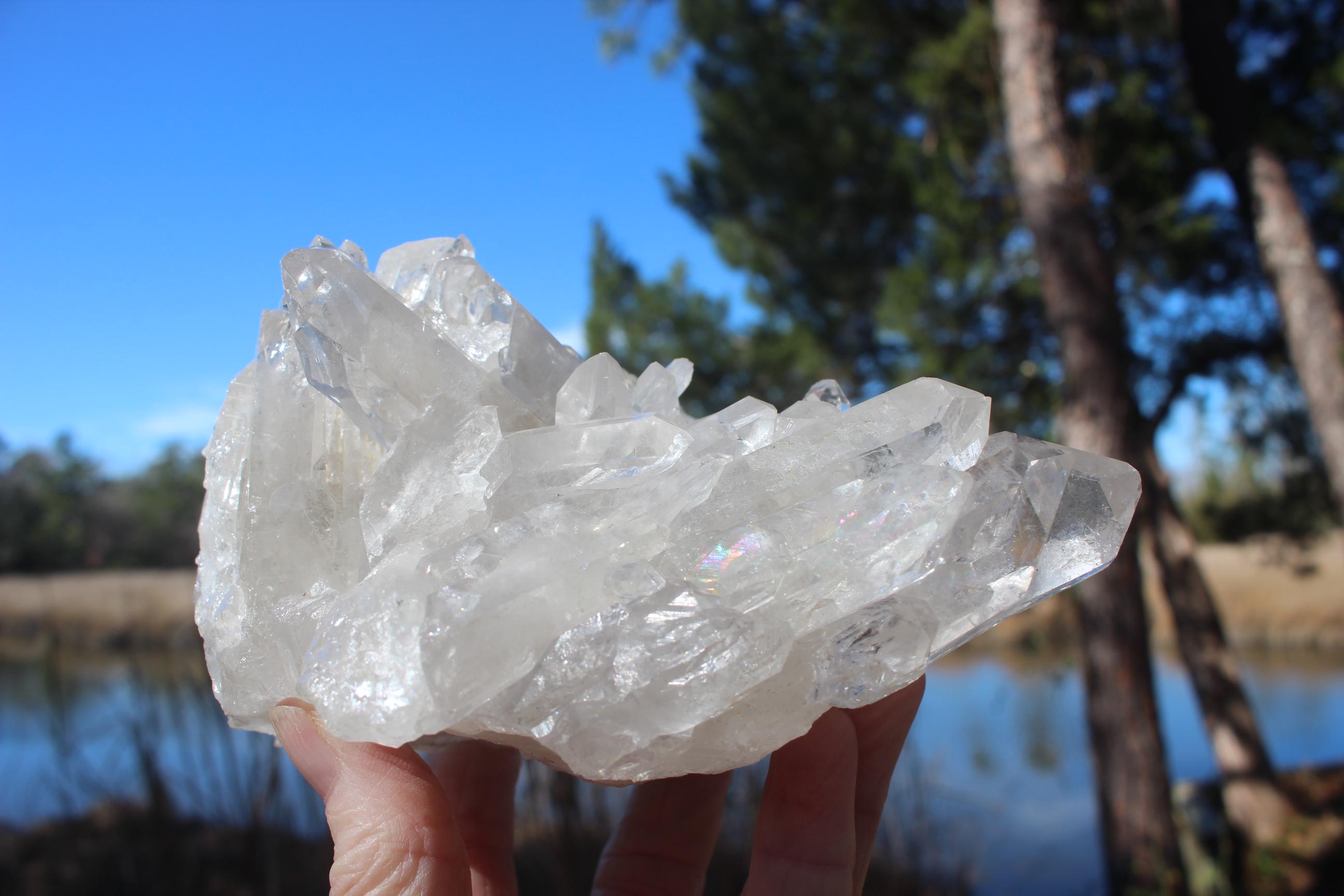Quartz Crystal Cluster, Clear Raw Natural Specimen. Large Sparkling Terminations, for Yoga Meditation Rooms, Boho Home Décor, Collections!