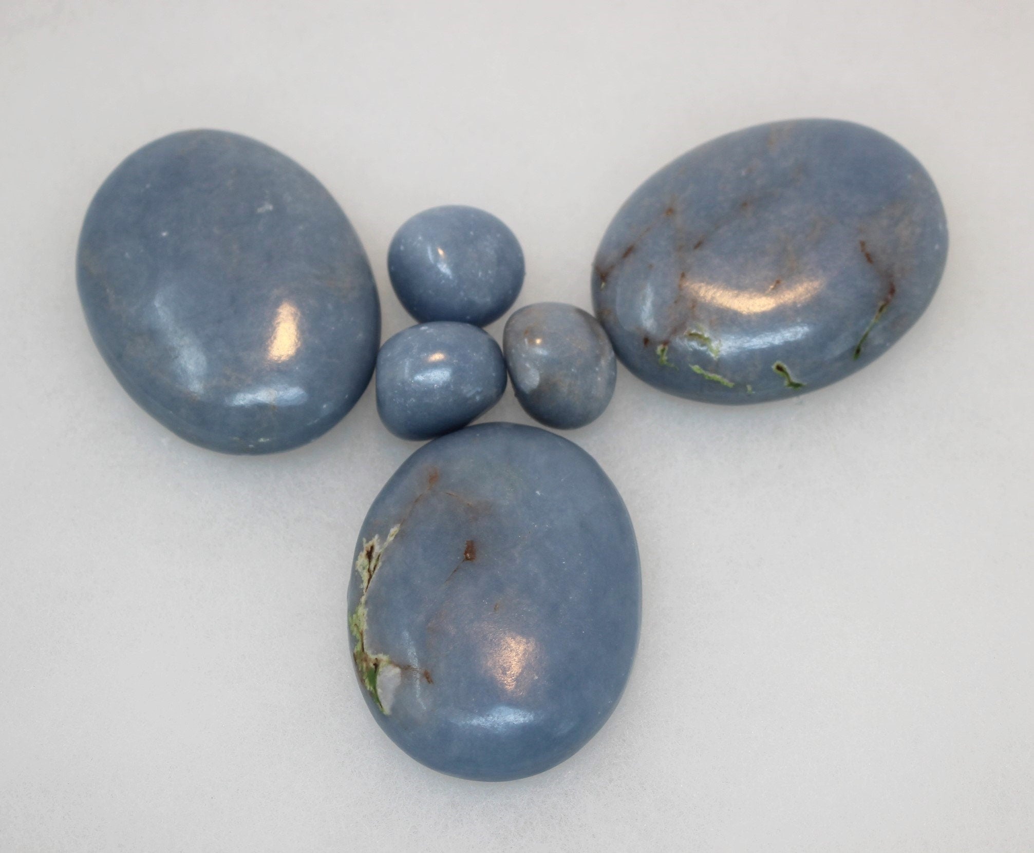 Angelite Palm Stone, Meditation Crystal, Peruvian Anhydrite, Natural Blue Color Gemstone, Altars, Grids, Mandalas!