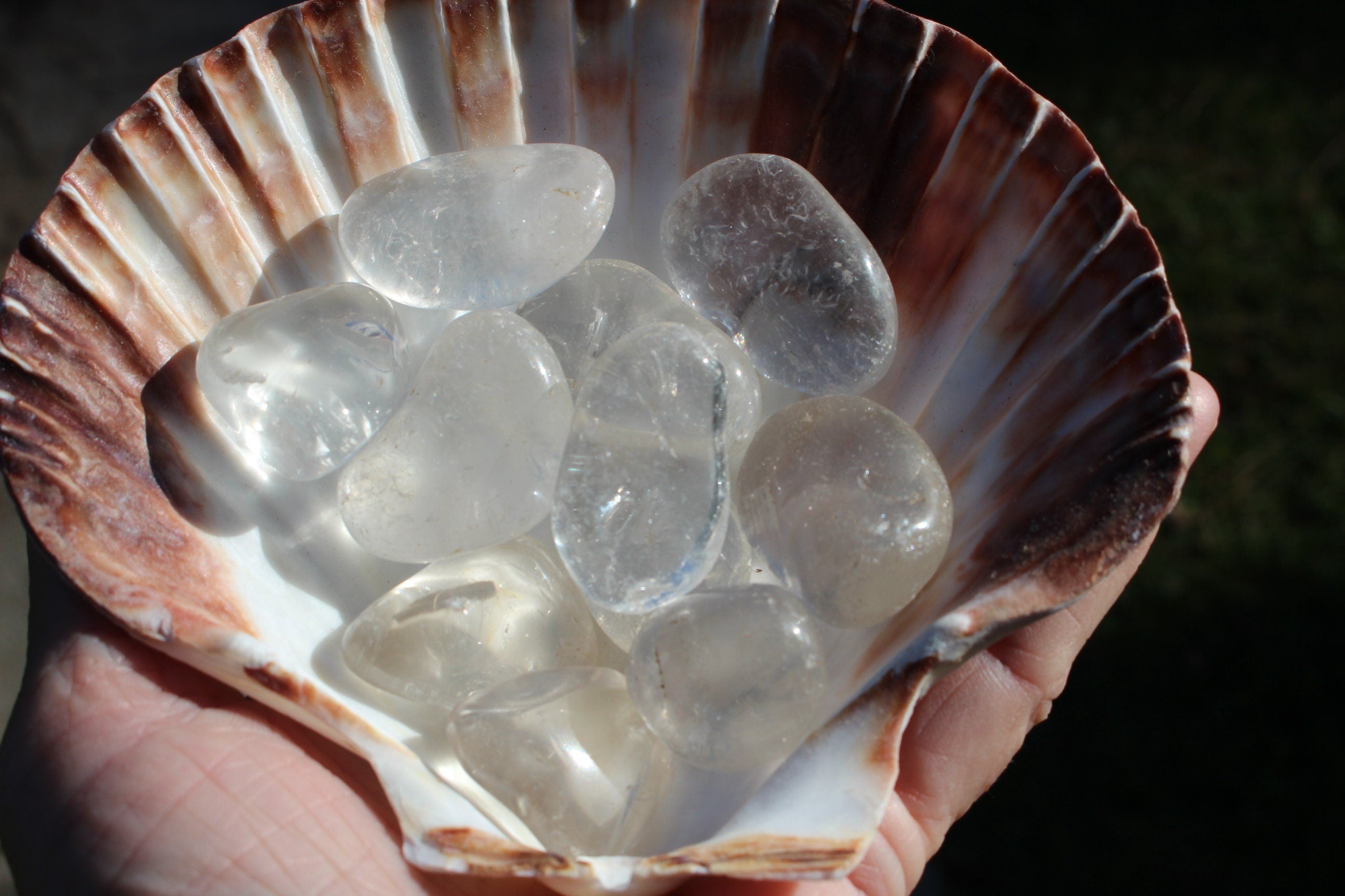 Clear Quartz Polished Gemstone Nuggets. Four Crystal Tumbled Gemstones, Large Pebbles