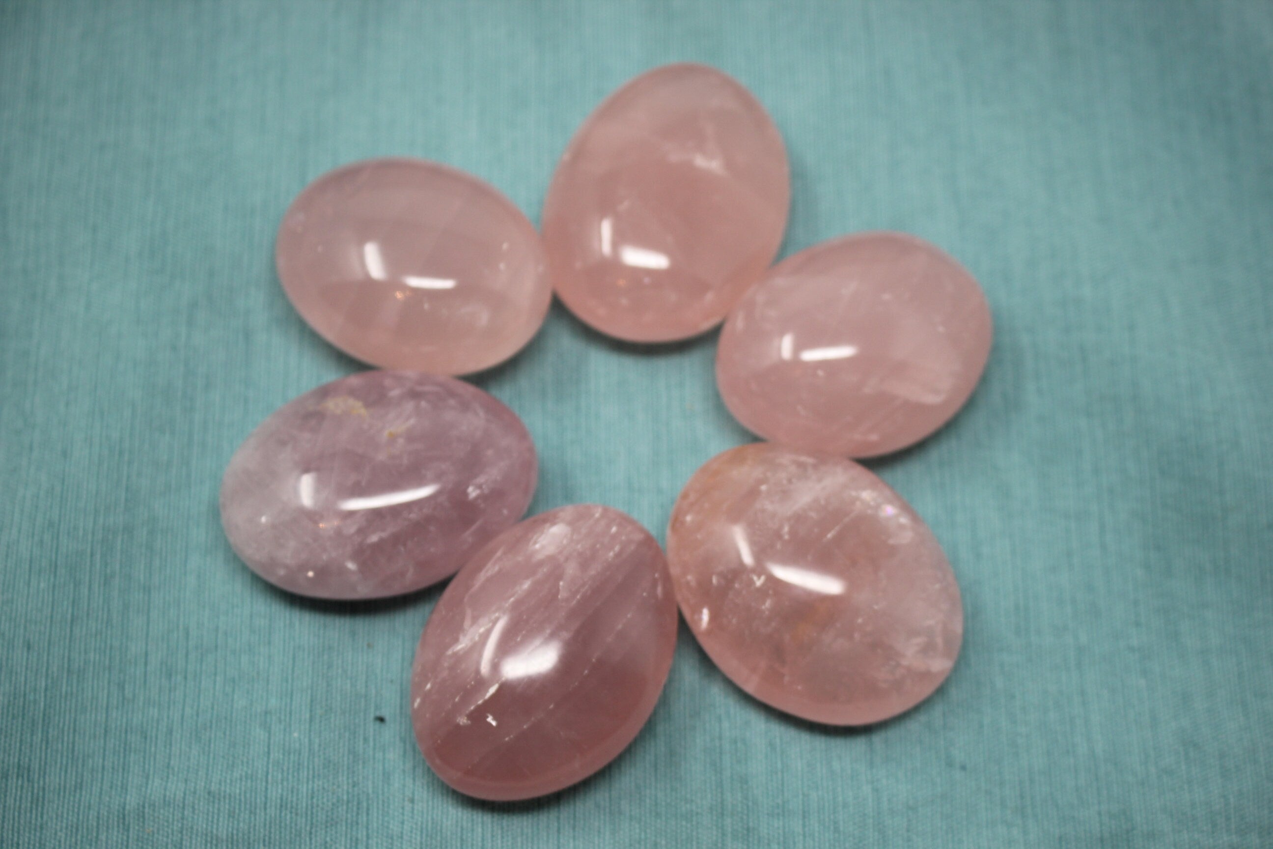 Rose Quartz Palm Stone, Meditation Stone, Puffy Rose Quartz Gallet, Large Pocket Stone- Nice Color & Polish.