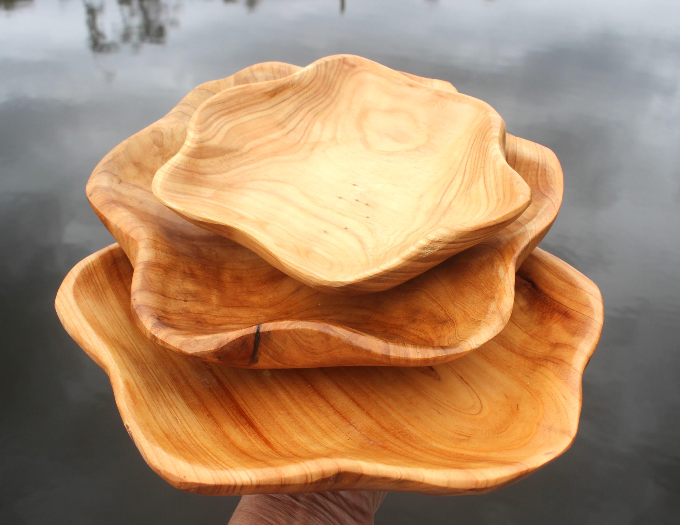 Hand Carved Wooden Bowls, Star Shaped Sustainably Harvested Wood, Fruit, Bread or Trinket Bowl