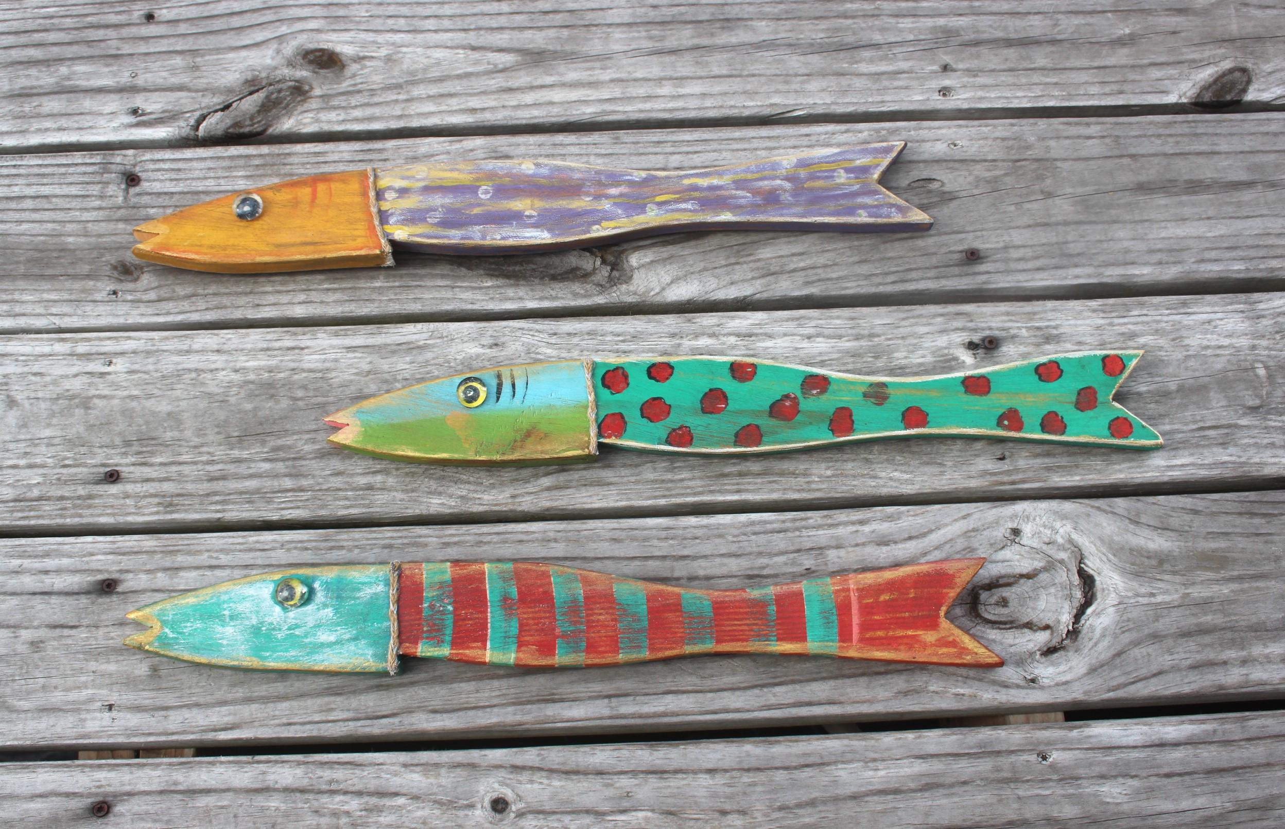 Hand Painted Wooden Fish Coastal Home Décor, Island Life Wall Art, Colorful Boho Décor, Fisherman Aesthetic for any indoor room.