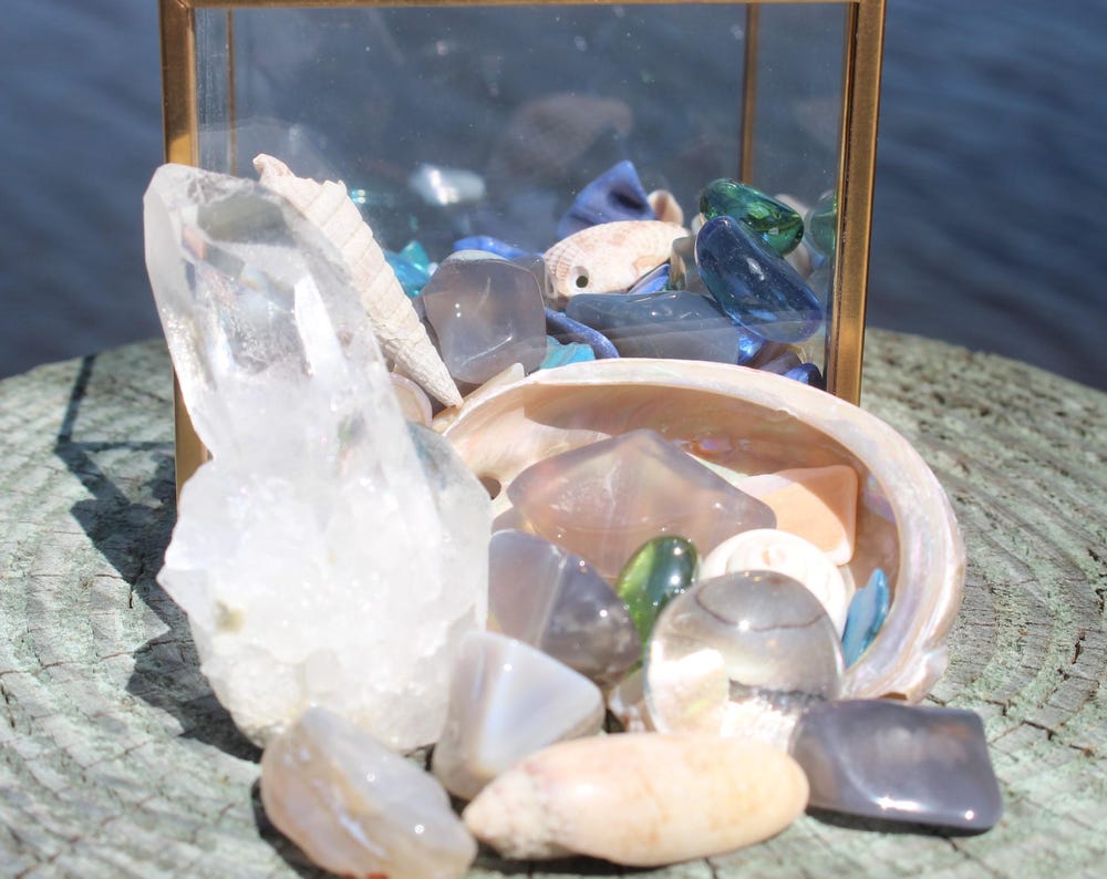 Mermaid Crystal and Shell Treasure Chest