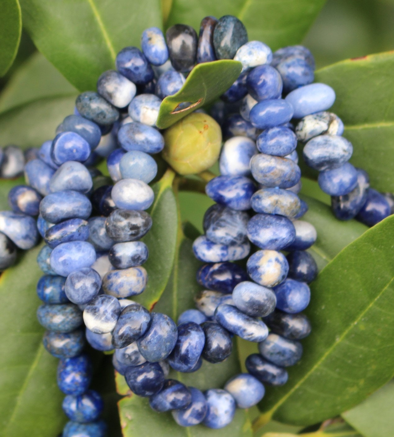 Handmade Sodalite Stretch Bracelet, Fits Most Wrists, Polished Crystal-Gemstone Bracelet, Deep Blue  Night Sky Color, Chakra Jewelry.