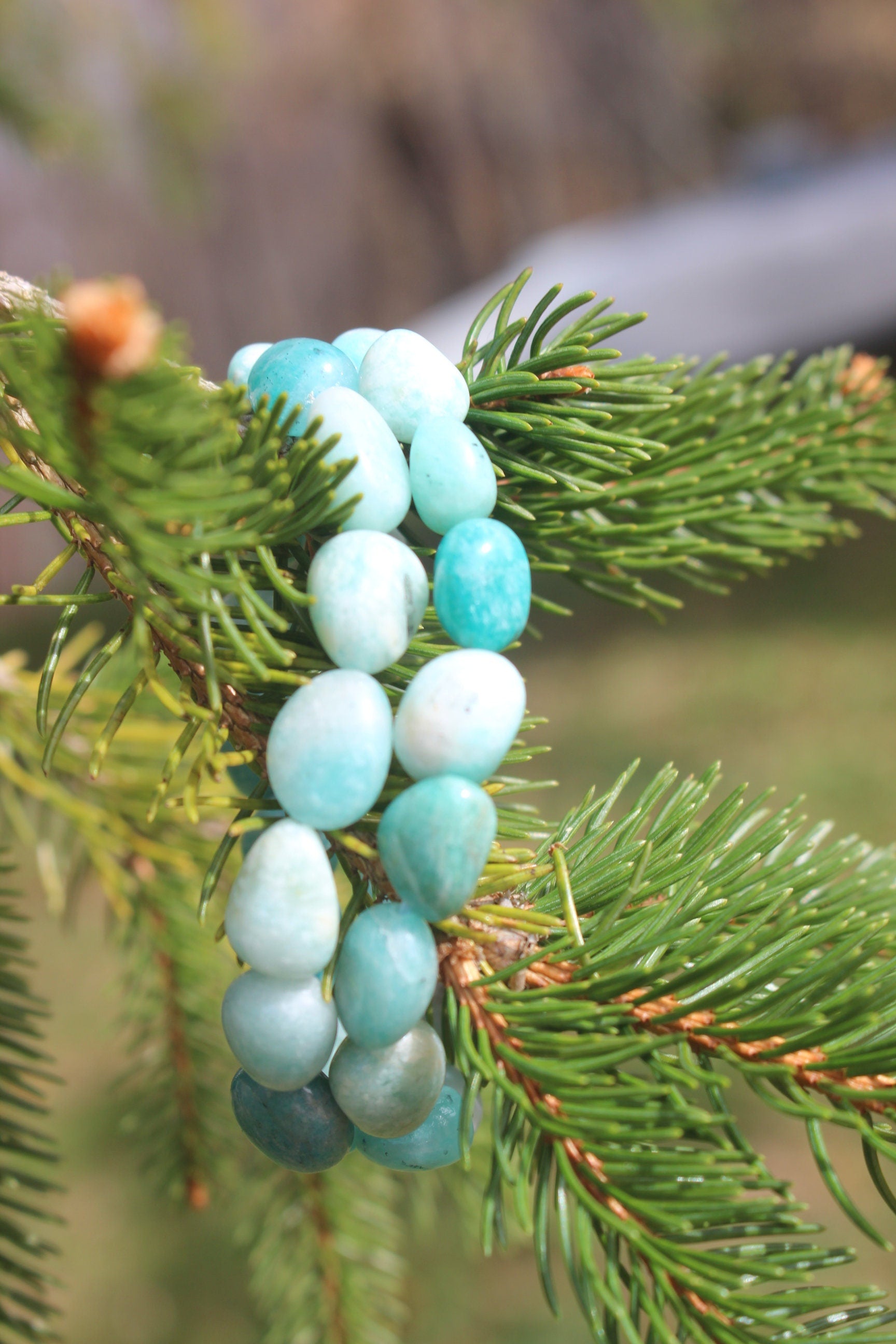 Amazonite Stretch Bracelet, Seafoam Green Crystal Gemstone Bling. Fits Most Wrists, Chakra Yoga Jewelry,