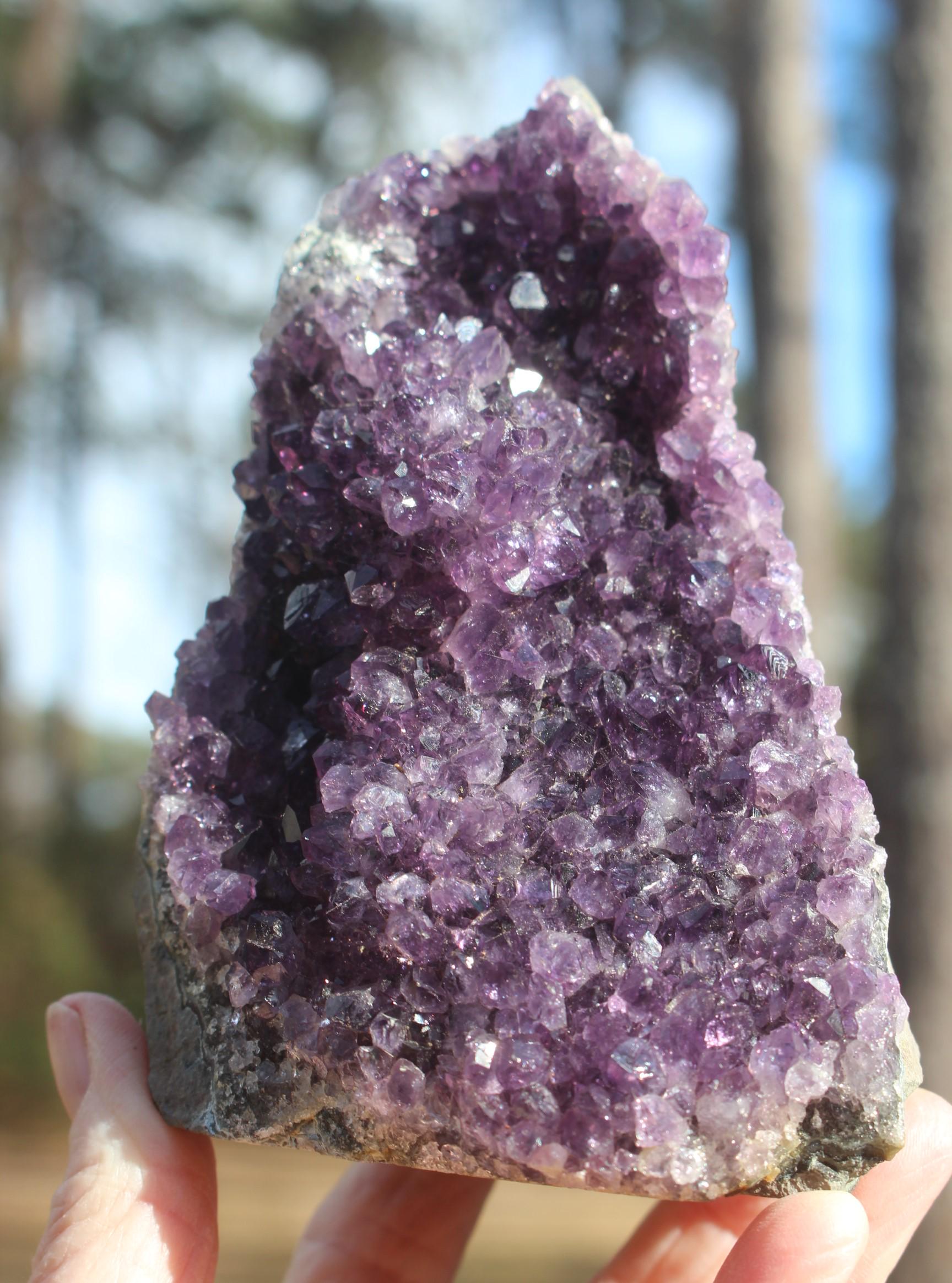 Deep Purple Amethyst Geode, Self Standing Cathedral, Brilliant Gemstone Collectible Specimen.