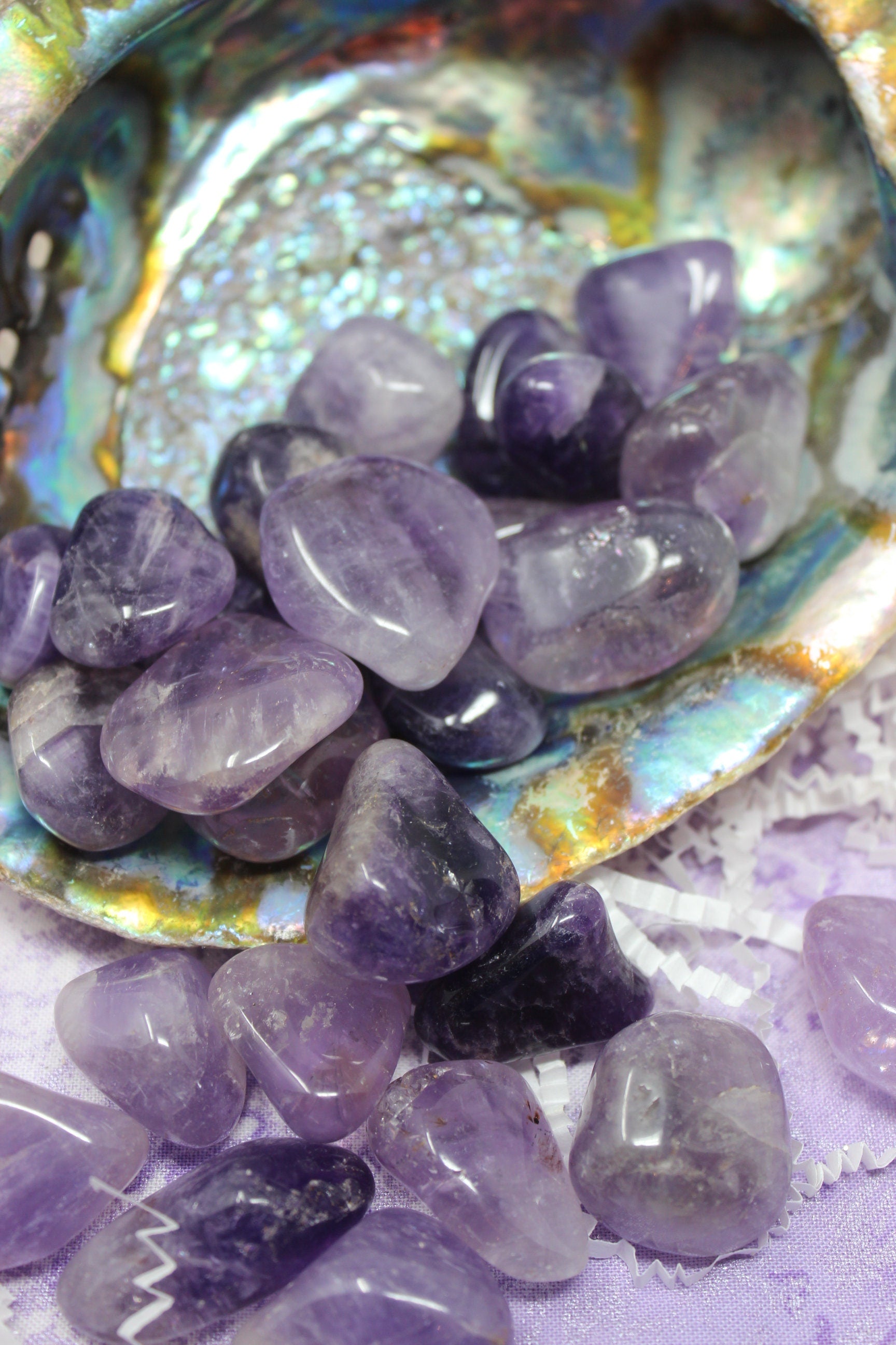 Four Amethyst Gemstone Pebbles, Tumbled Crystal Nuggets, Lavender Color, for Jewelry, Art &  Crafts, Crystal Grids, Terrariums,