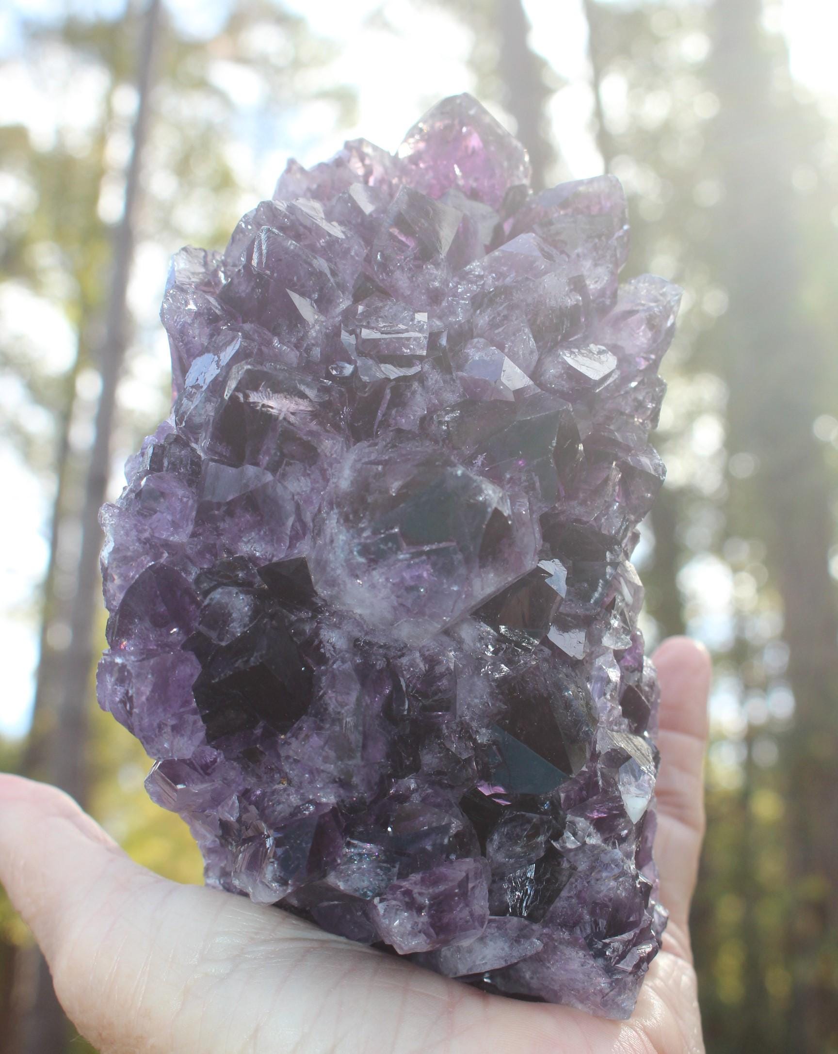 Amethyst Crystal Specimen, Deep Purple Self Standing Décor Gemstone, Boho Crystal Rock Collectible, 2 lb.8 oz.
